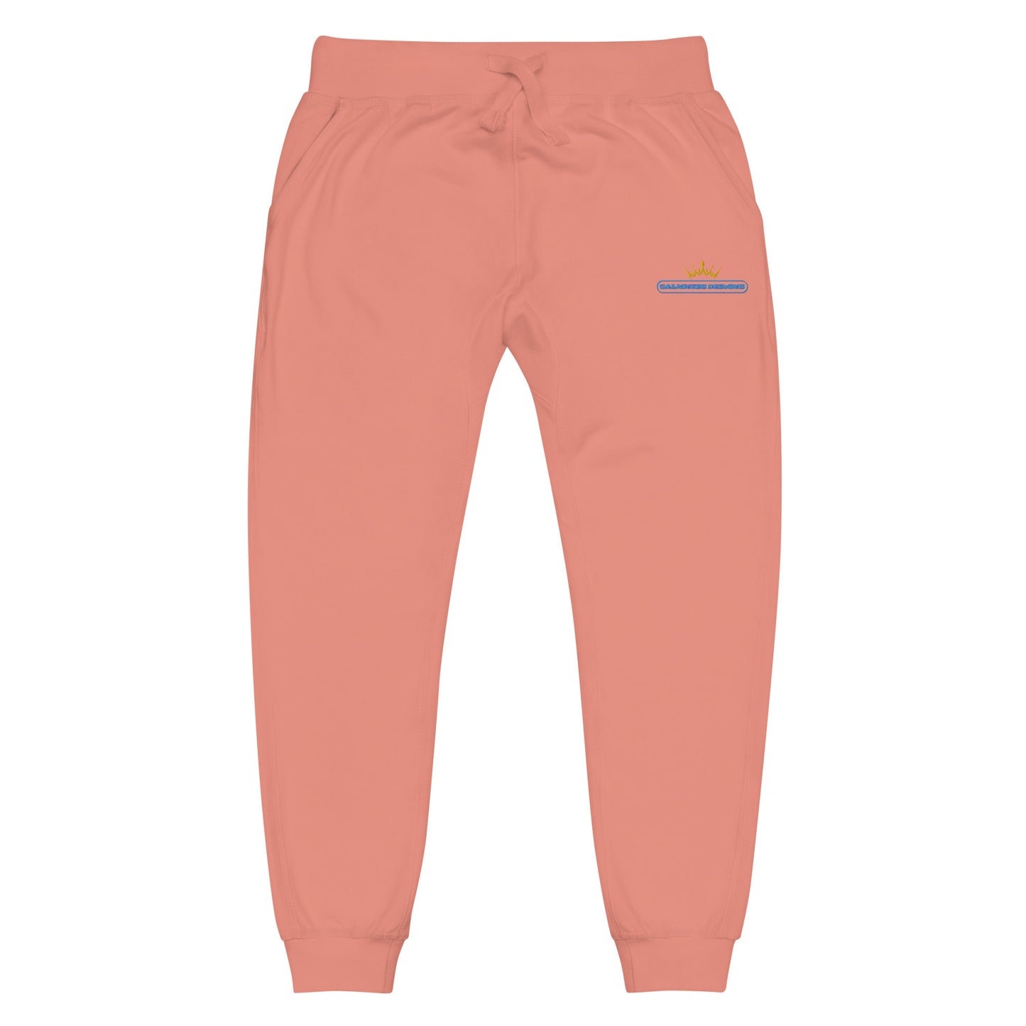 GOLDEN CROWN Illustration,, Text Frame, CALMNESS DESIGNS, Creative Designer's, Unisex fleece sweatpants