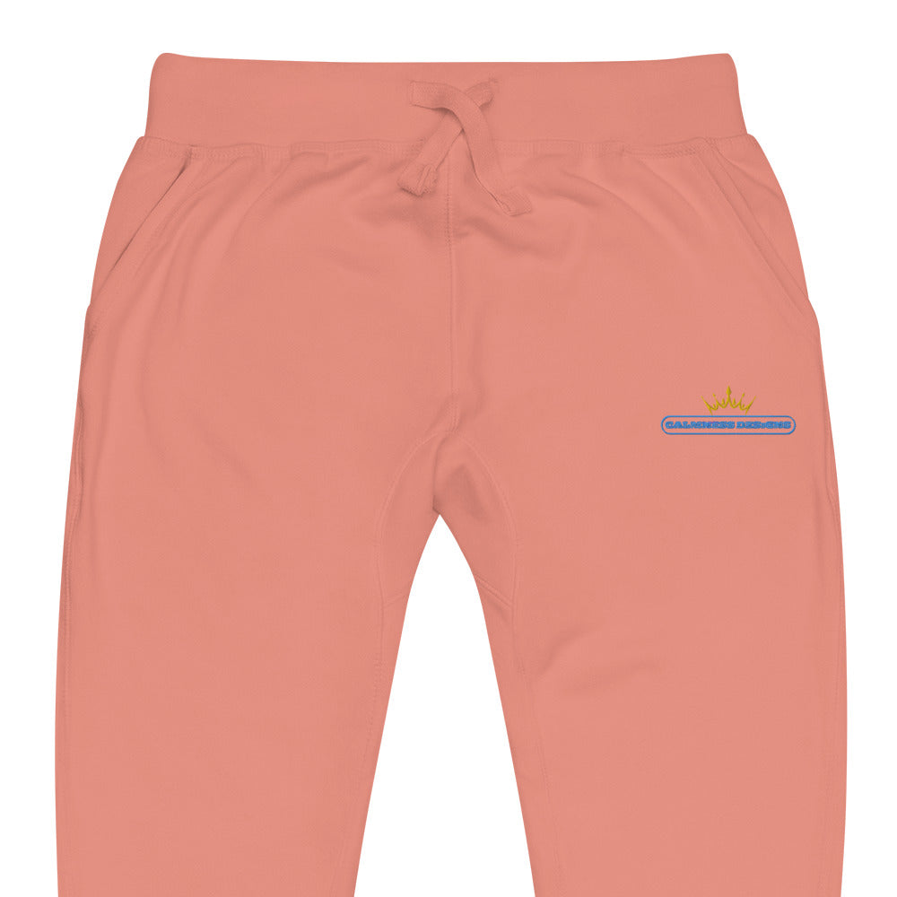 GOLDEN CROWN Illustration,, Text Frame, CALMNESS DESIGNS, Creative Designer's, Unisex fleece sweatpants