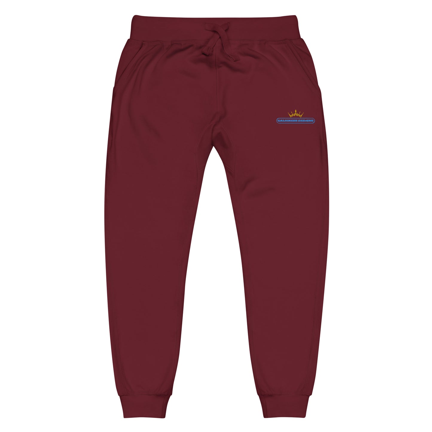 GOLDEN CROWN Illustration,, Text Frame, CALMNESS DESIGNS, Creative Designer's, Unisex fleece sweatpants