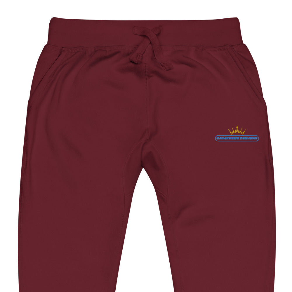 GOLDEN CROWN Illustration,, Text Frame, CALMNESS DESIGNS, Creative Designer's, Unisex fleece sweatpants