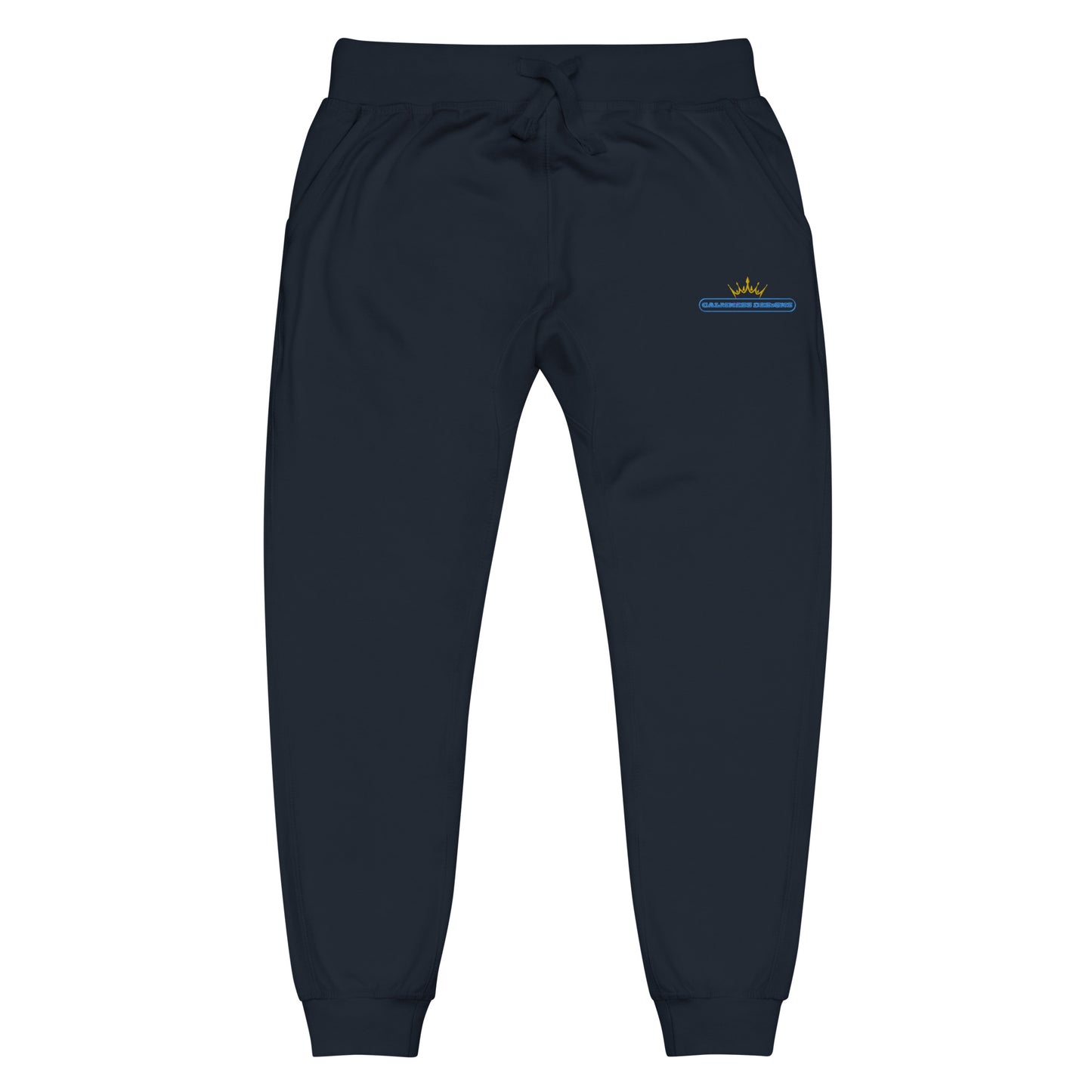 GOLDEN CROWN Illustration,, Text Frame, CALMNESS DESIGNS, Creative Designer's, Unisex fleece sweatpants