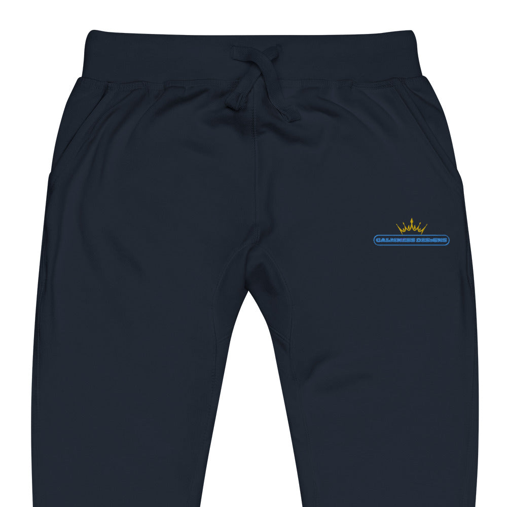 GOLDEN CROWN Illustration,, Text Frame, CALMNESS DESIGNS, Creative Designer's, Unisex fleece sweatpants