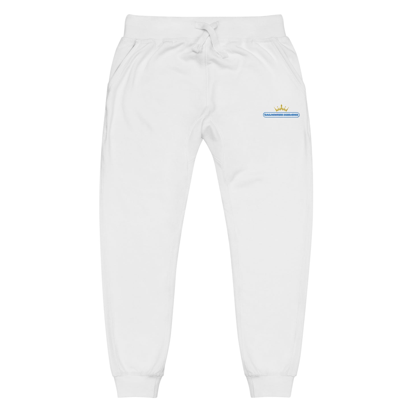 GOLDEN CROWN Illustration,, Text Frame, CALMNESS DESIGNS, Creative Designer's, Unisex fleece sweatpants