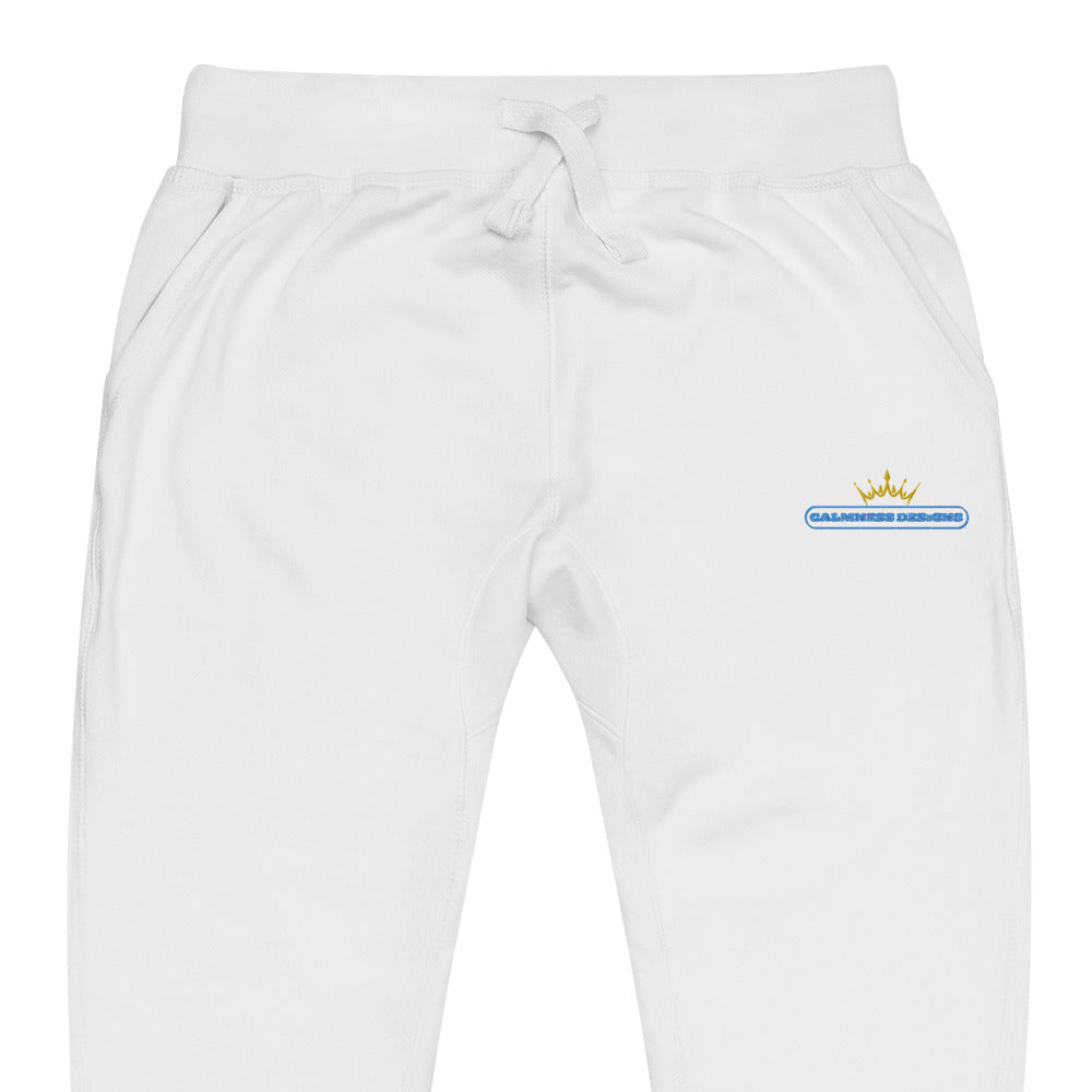 GOLDEN CROWN Illustration,, Text Frame, CALMNESS DESIGNS, Creative Designer's, Unisex fleece sweatpants