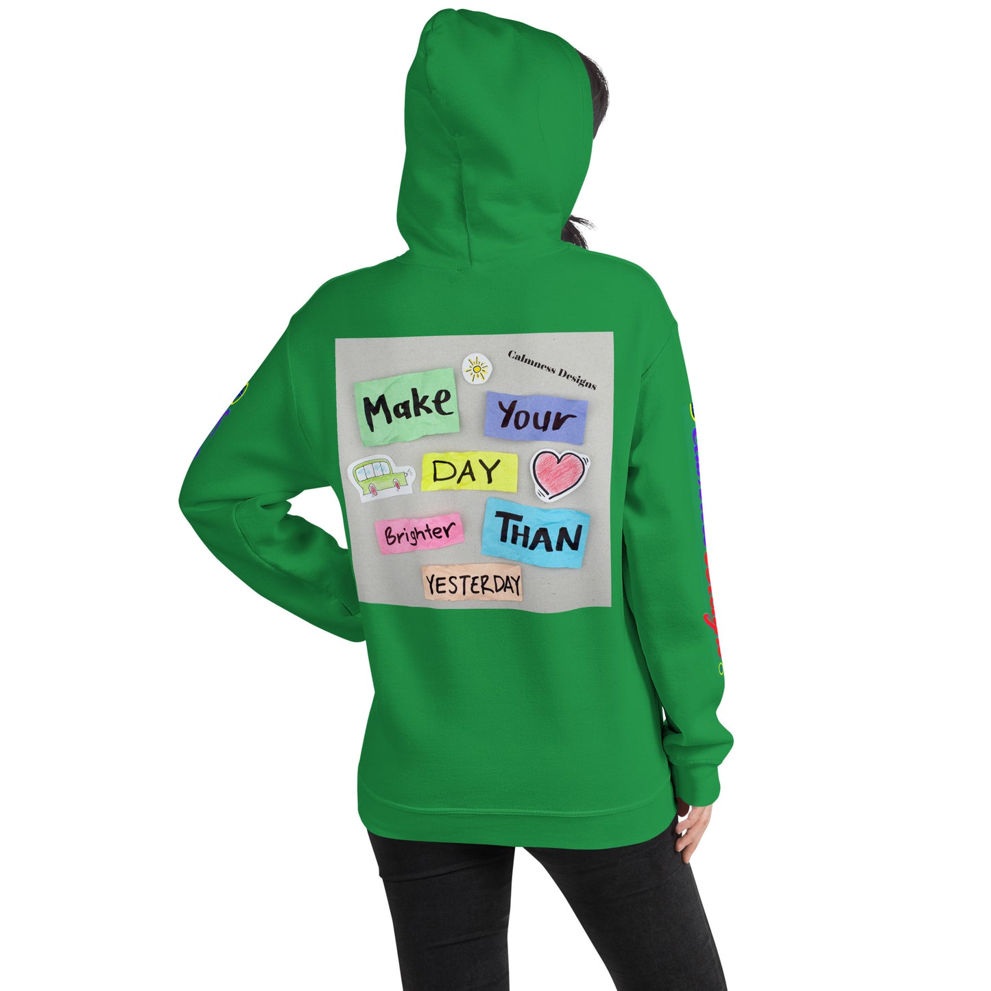 Make Your Day Brighter Than Yesterday, (BUS, HEART), Calmness Designs, Creative Designs, Unisex Hoodie