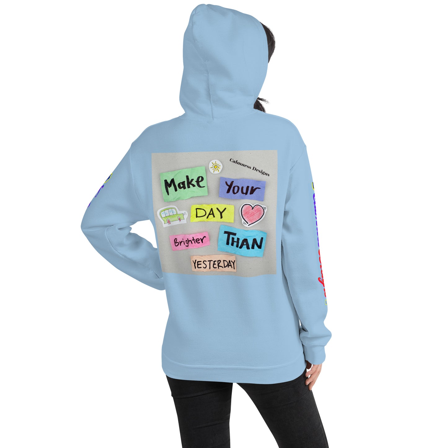 Make Your Day Brighter Than Yesterday, (BUS, HEART), Calmness Designs, Creative Designs, Unisex Hoodie