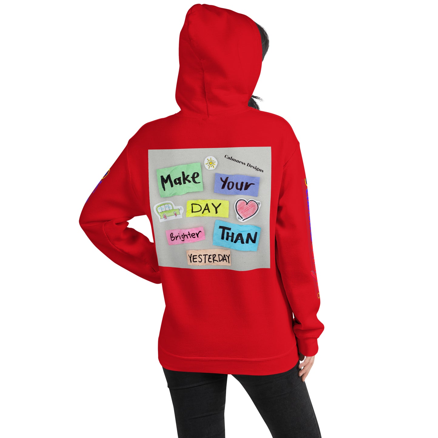 Make Your Day Brighter Than Yesterday, (BUS, HEART), Calmness Designs, Creative Designs, Unisex Hoodie
