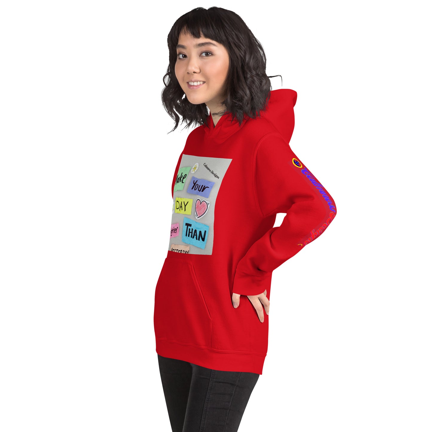 Make Your Day Brighter Than Yesterday, (BUS, HEART), Calmness Designs, Creative Designs, Unisex Hoodie