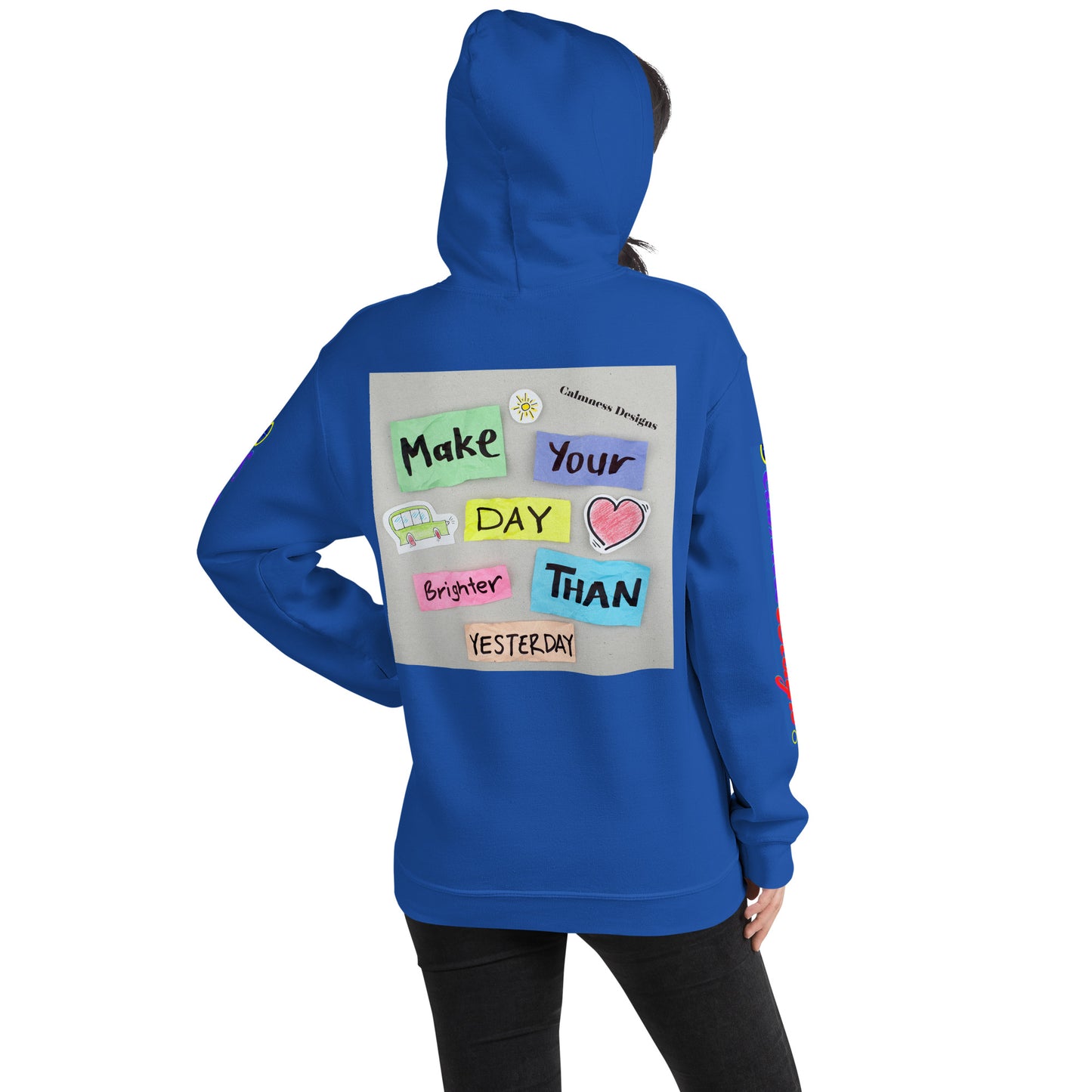 Make Your Day Brighter Than Yesterday, (BUS, HEART), Calmness Designs, Creative Designs, Unisex Hoodie