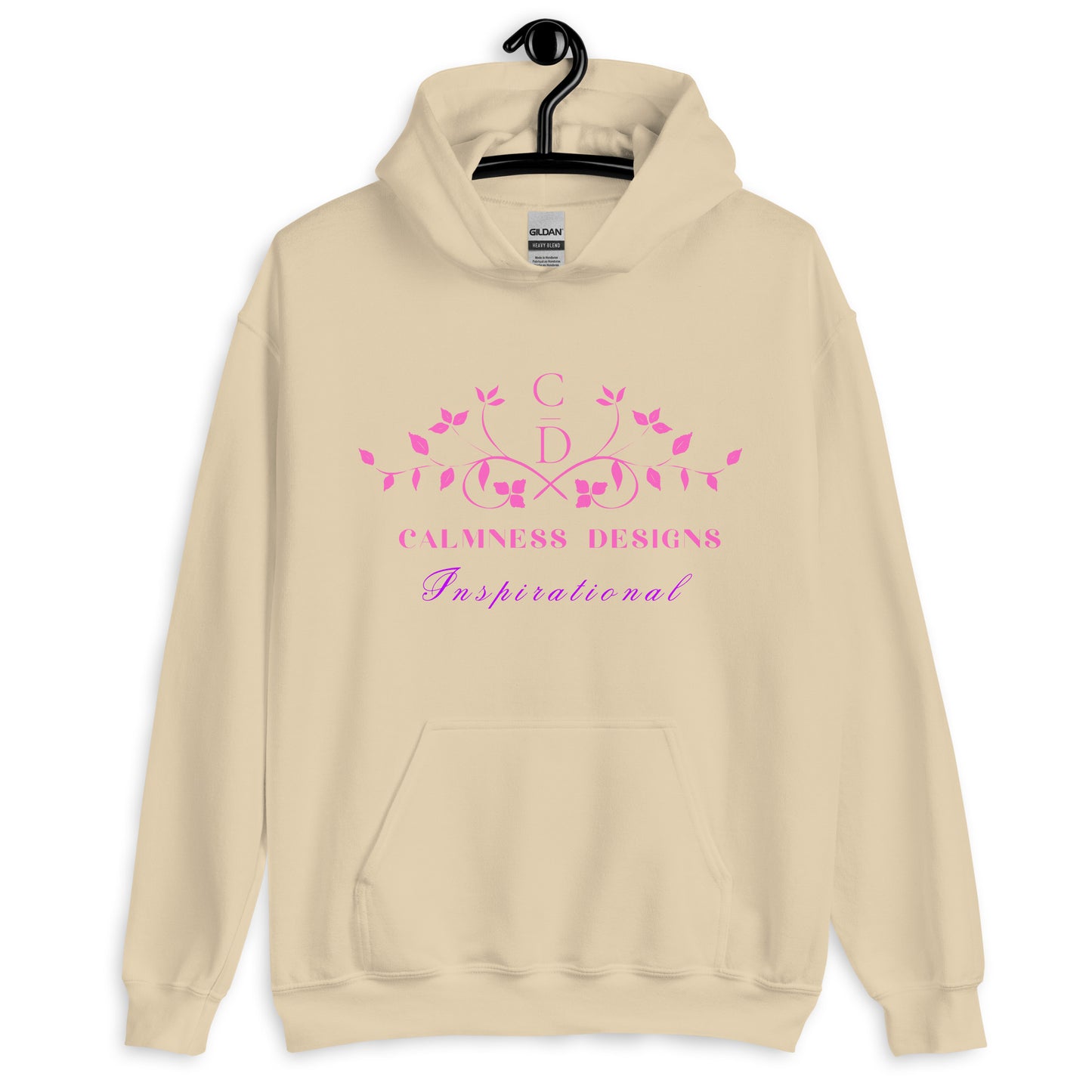 Ivory Pink Traditional Couple Monogram Wedding Logo, Calmness Designs, Creative Designs, Unisex Hoodie