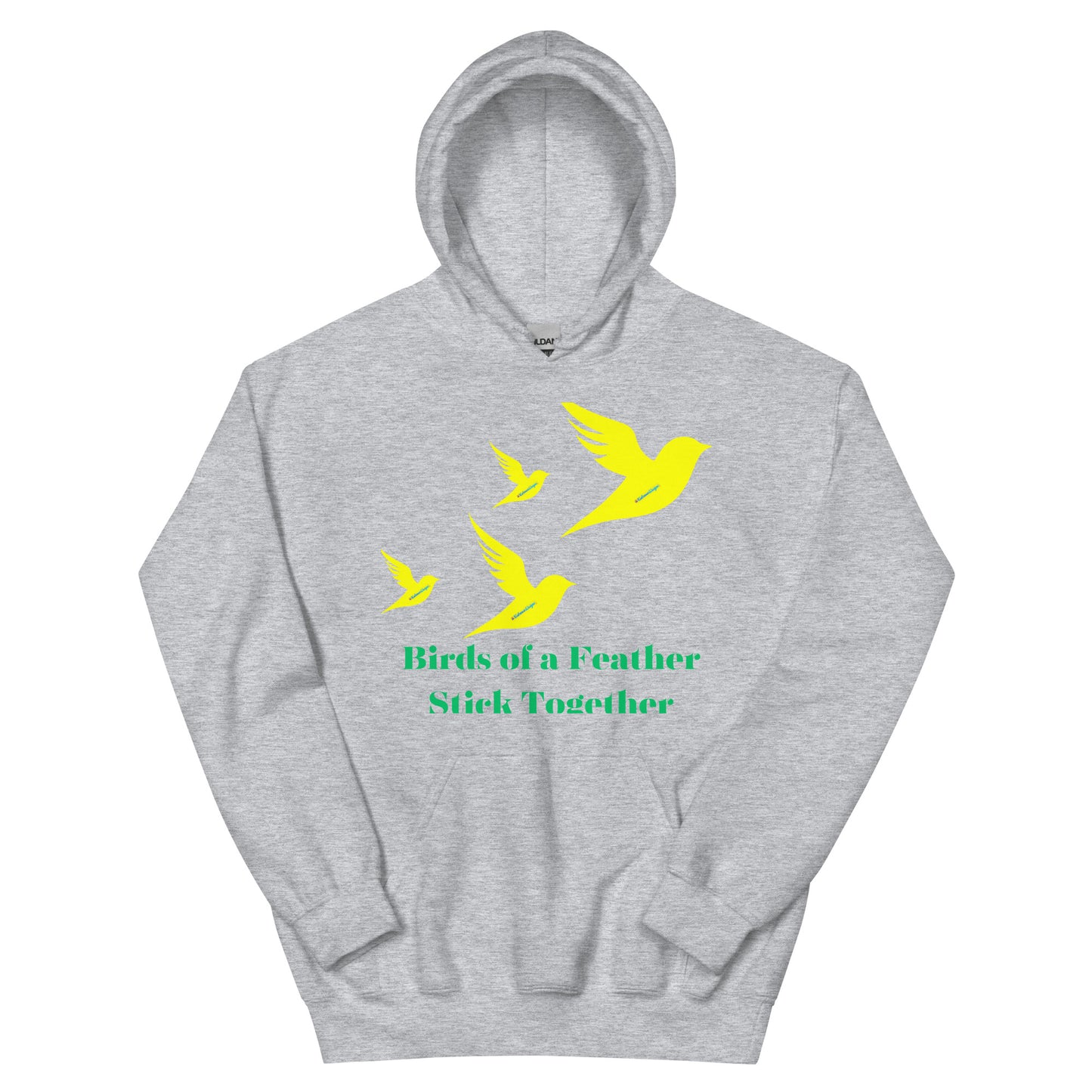 Birds of a Feather Stick Together, Flock of Birds Flying, Calmness Designs, Unisex Hoodie