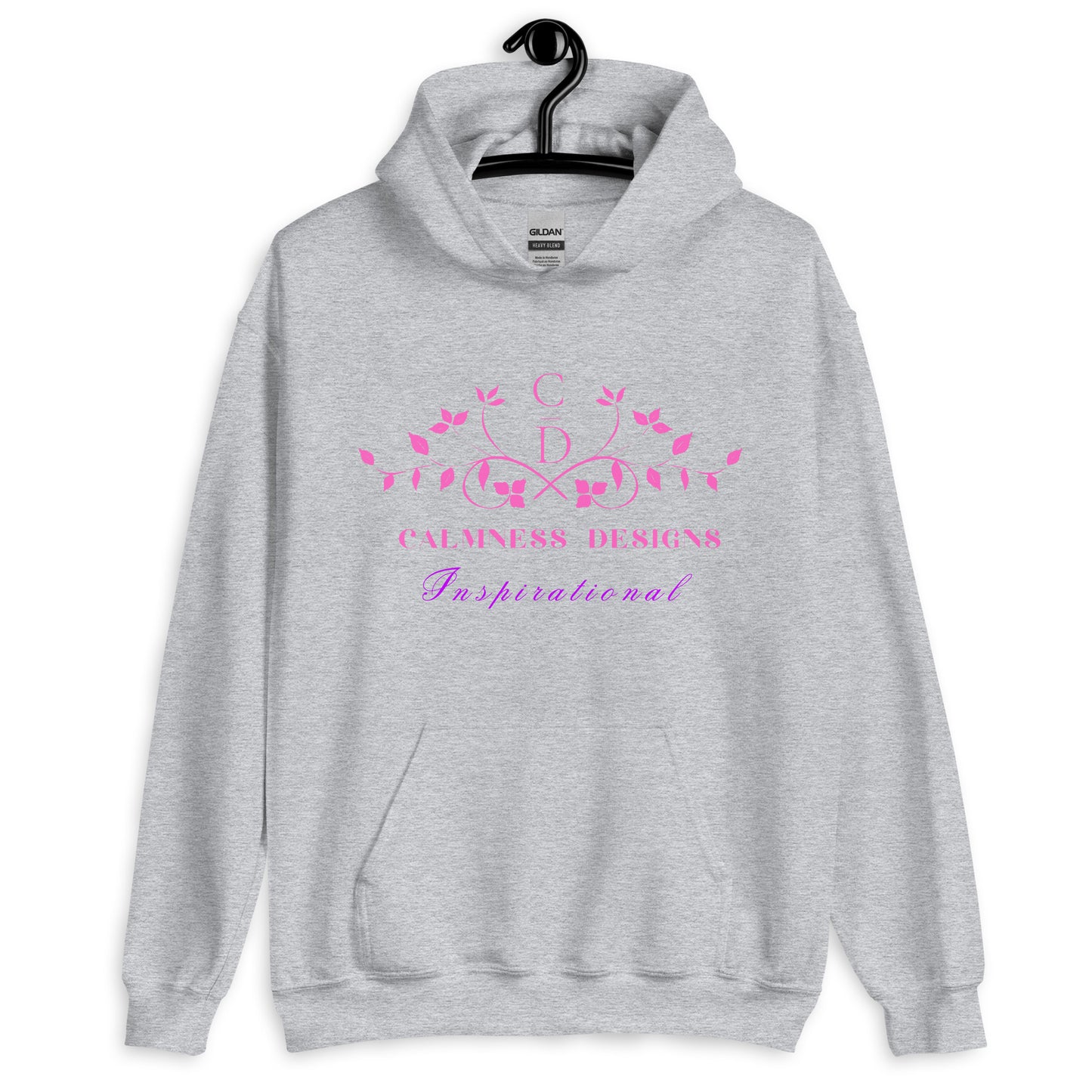 Ivory Pink Traditional Couple Monogram Wedding Logo, Calmness Designs, Creative Designs, Unisex Hoodie