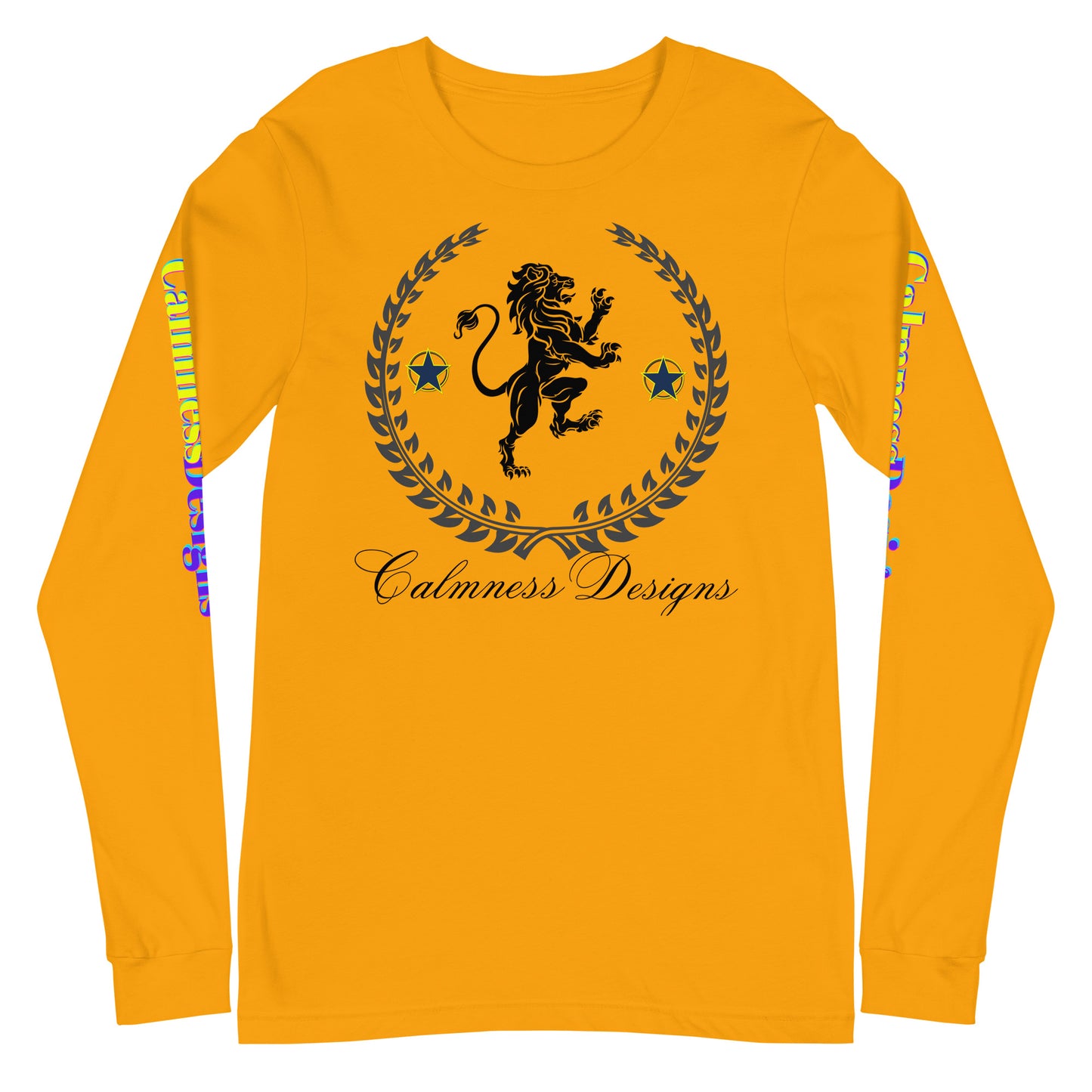 Coats of Arms, (C D), Lions Crest Shield, Stars, Calmness Designs, Unisex Long Sleeve Tee