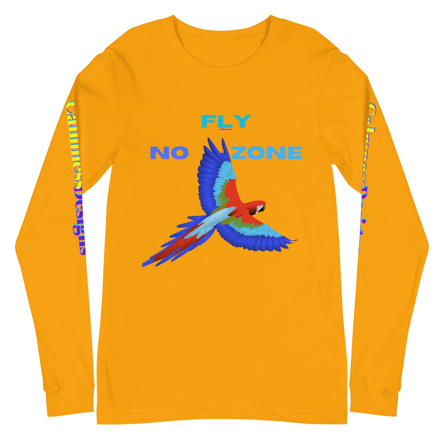 No Fly Zone, Beautiful Parrot Colorful, Flying, Calmness Designs, Unisex Long Sleeve Tee