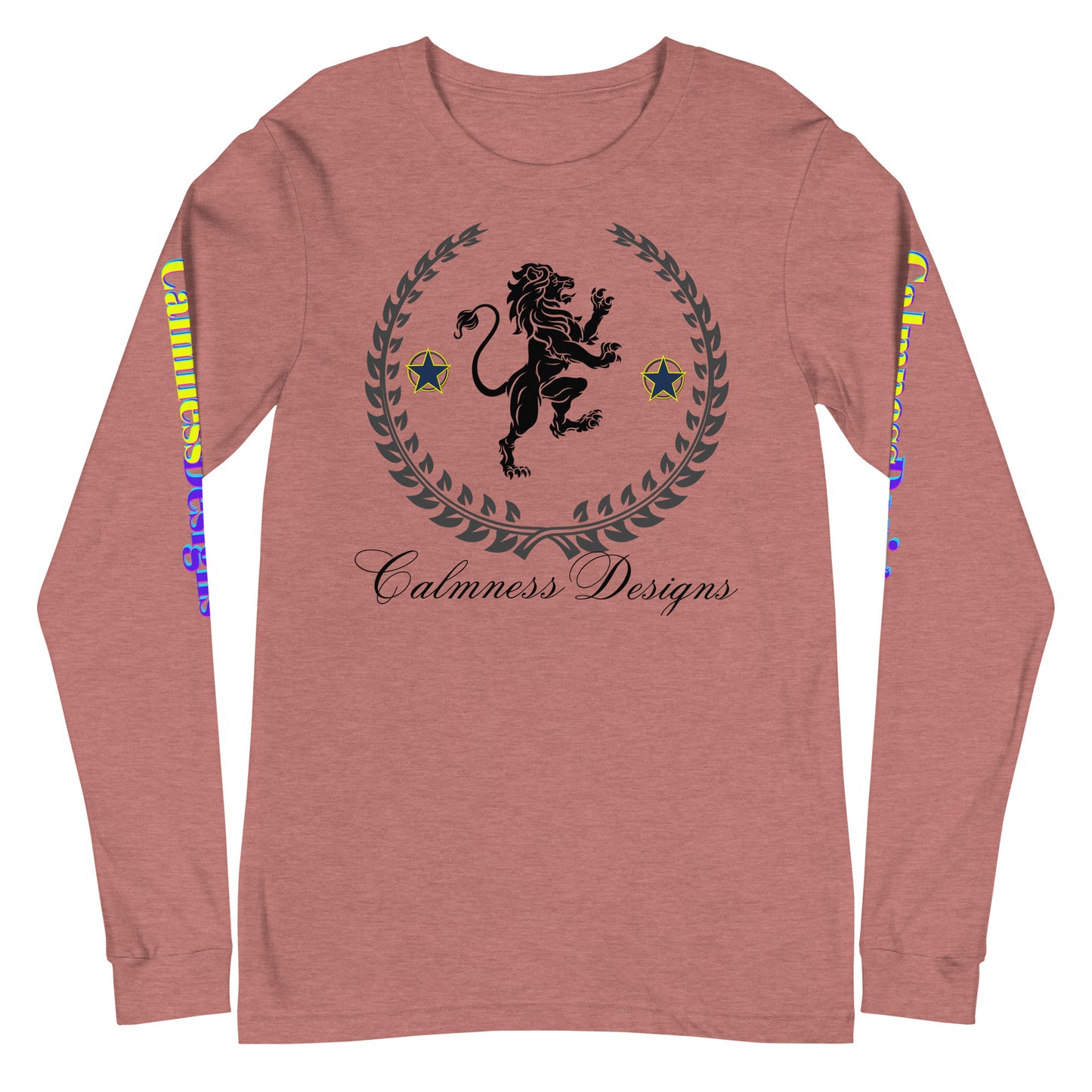Coats of Arms, (C D), Lions Crest Shield, Stars, Calmness Designs, Unisex Long Sleeve Tee