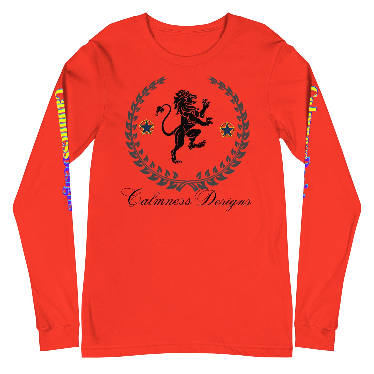 Coats of Arms, (C D), Lions Crest Shield, Stars, Calmness Designs, Unisex Long Sleeve Tee
