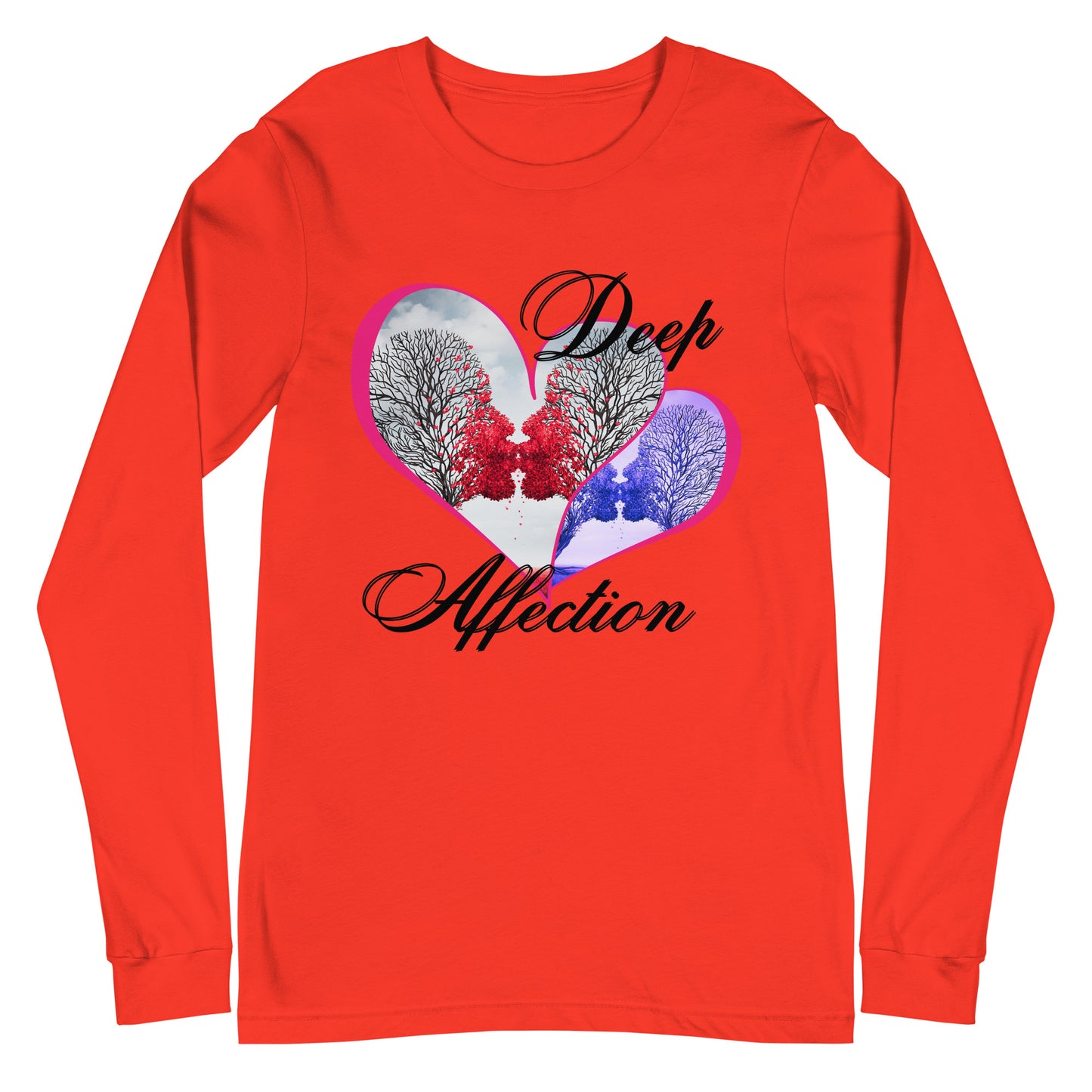 Love Therapy, Couple Kissing Hearts, Deep Affection, Calmness Designs Unisex Long Sleeve Tee