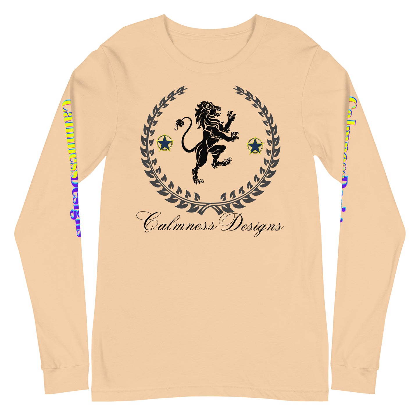 Coats of Arms, (C D), Lions Crest Shield, Stars, Calmness Designs, Unisex Long Sleeve Tee