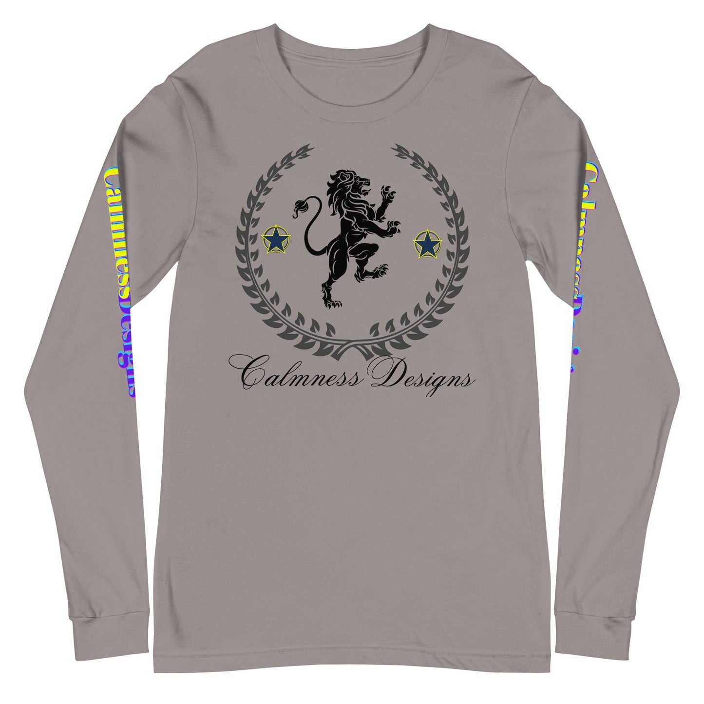 Coats of Arms, (C D), Lions Crest Shield, Stars, Calmness Designs, Unisex Long Sleeve Tee