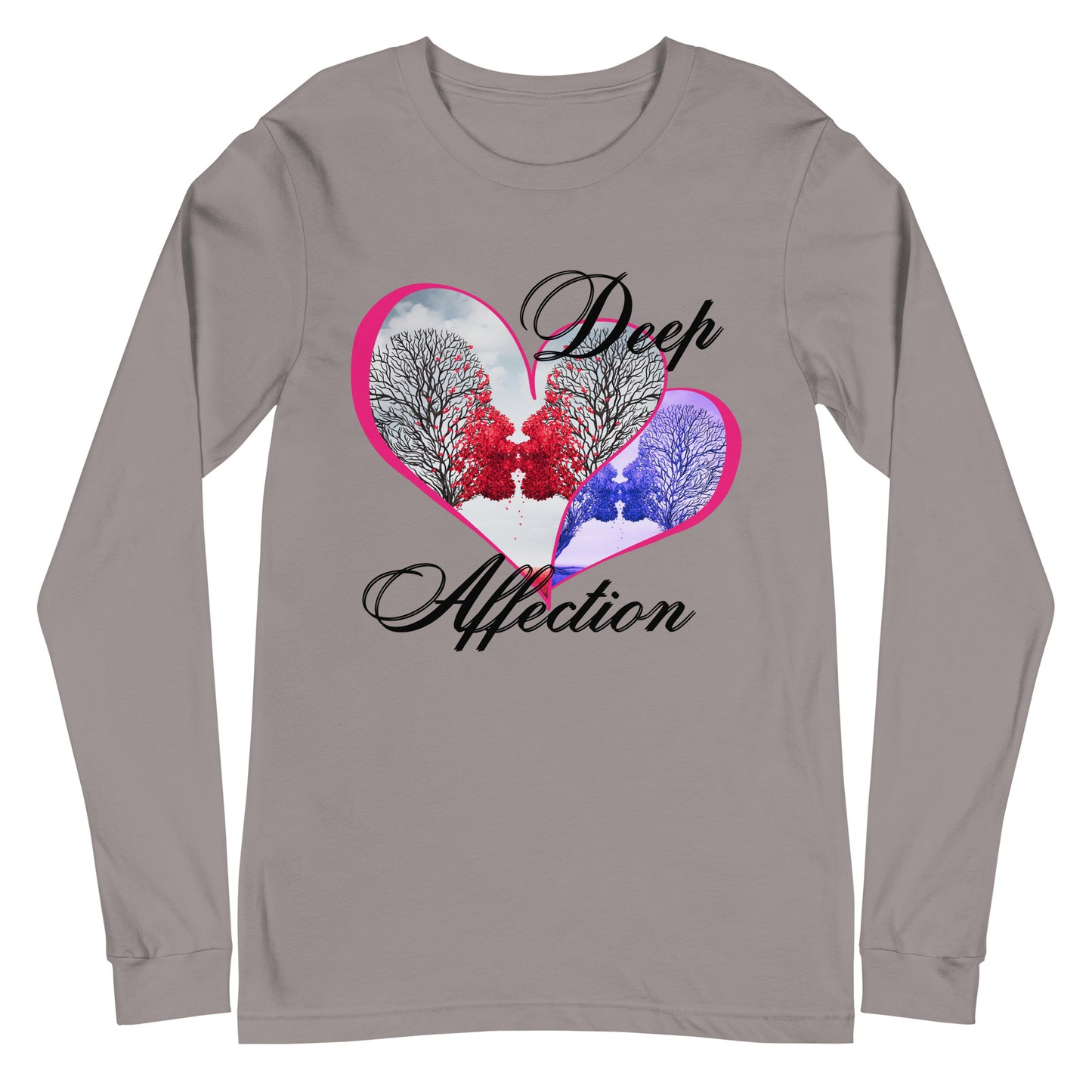 Love Therapy, Couple Kissing Hearts, Deep Affection, Calmness Designs Unisex Long Sleeve Tee