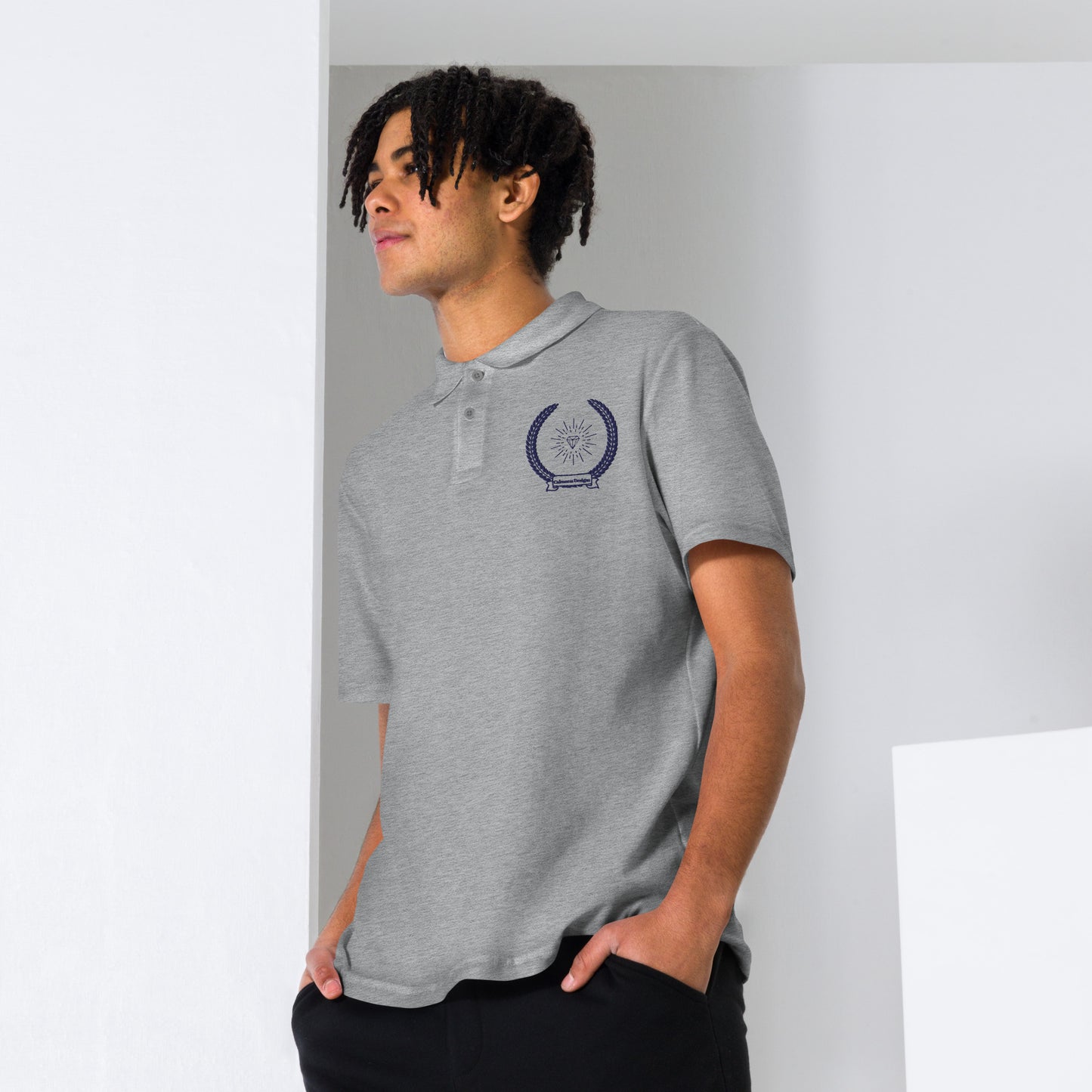 Diamond in Coats of Arms, Calmness Designs, Unisex pique polo shirt