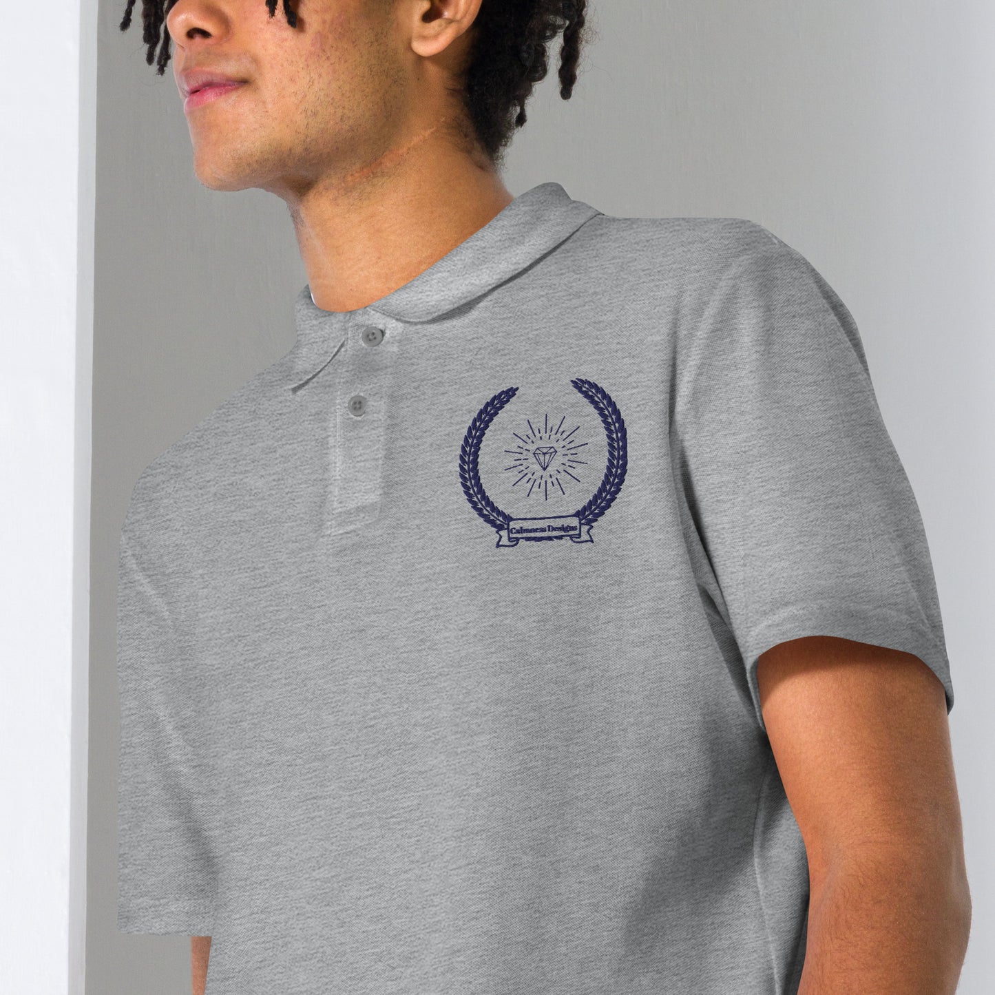 Diamond in Coats of Arms, Calmness Designs, Unisex pique polo shirt