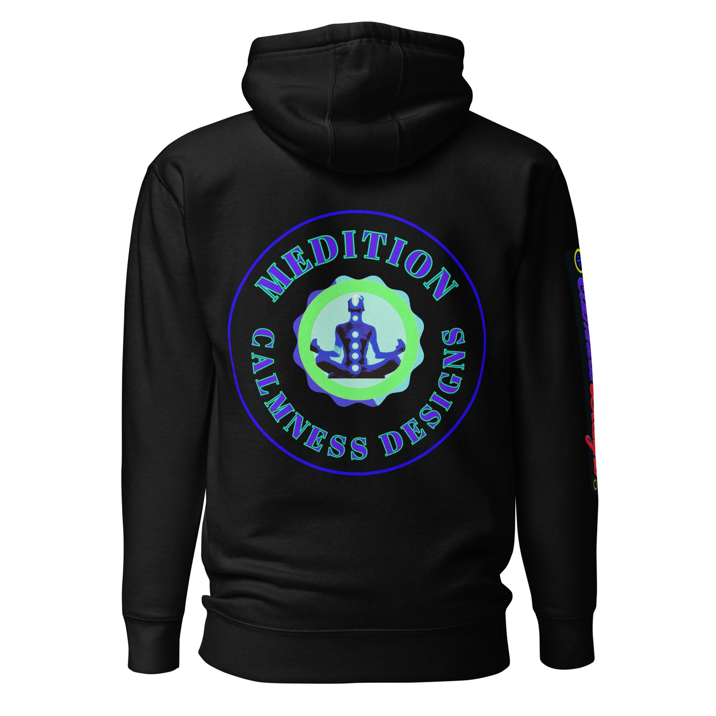 Retro Circle, MEDITION, CALMNESS DESIGNS LOGO, Creative Designer's, Unisex Hoodie