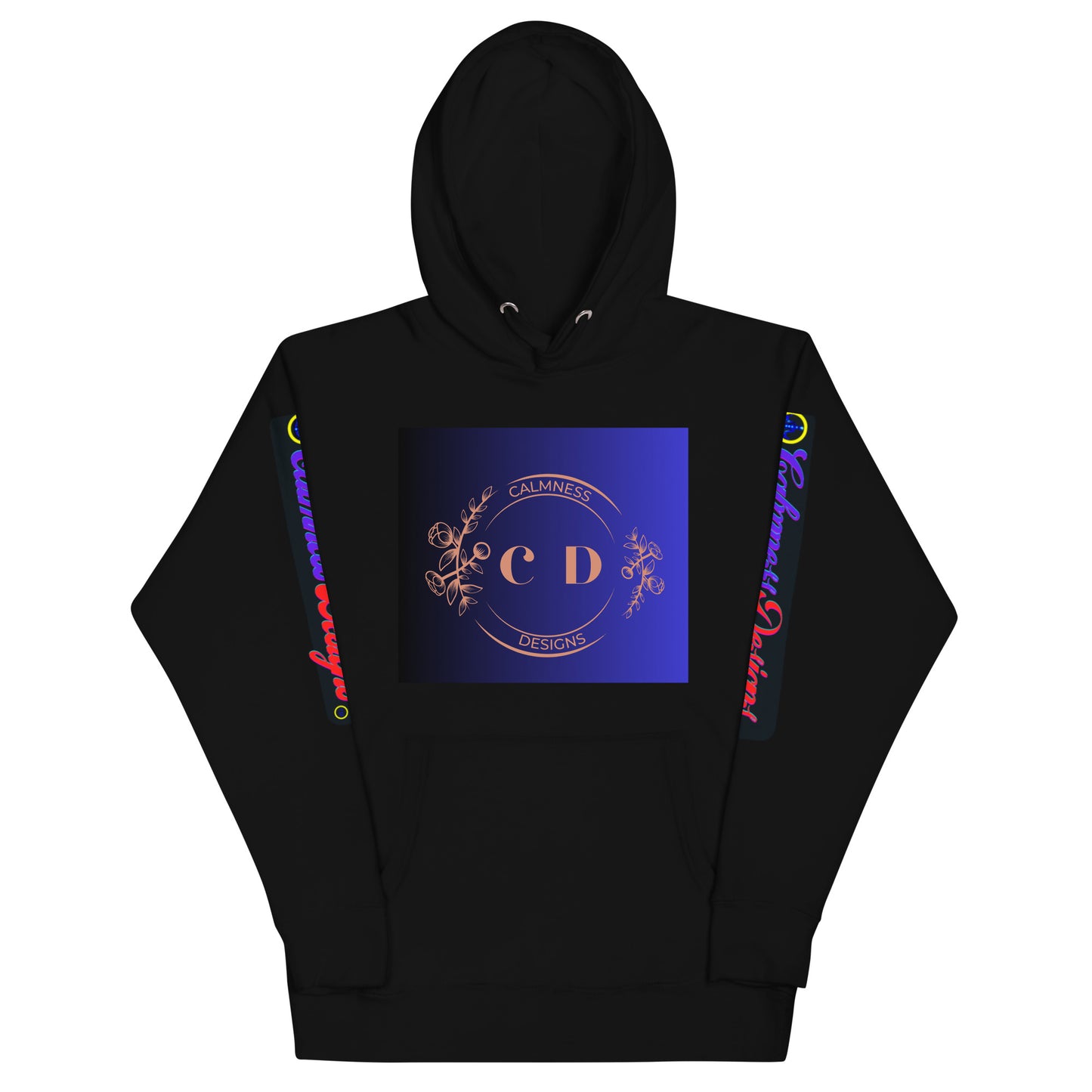 Rose Gold Monogram Floral Flowers, (C D) Calmness Designs, Creative Designs, Unisex Hoodie