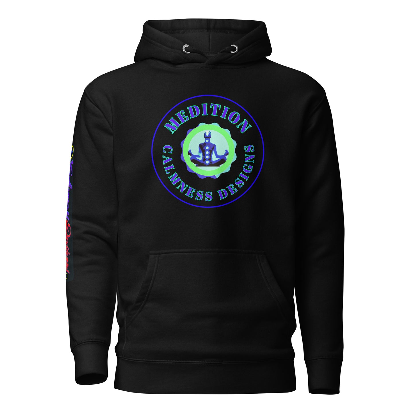 Retro Circle, MEDITION, CALMNESS DESIGNS LOGO, Creative Designer's, Unisex Hoodie