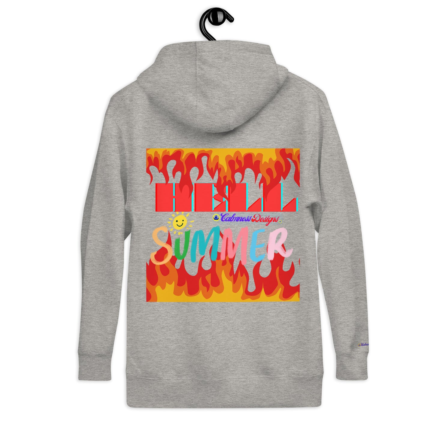 Fire Flame, Summer-Sunshine Face, HELL SUMMER, CALMNESS DESIGNS, Creative Designer's, Unisex Hoodie