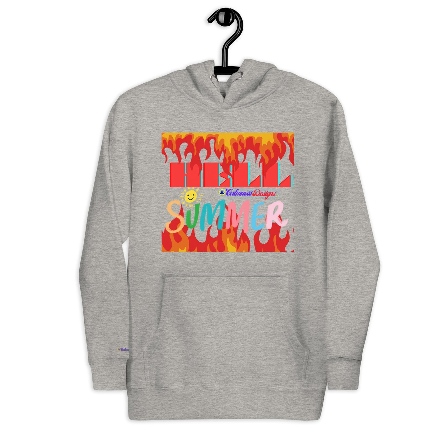 Fire Flame, Summer-Sunshine Face, HELL SUMMER, CALMNESS DESIGNS, Creative Designer's, Unisex Hoodie