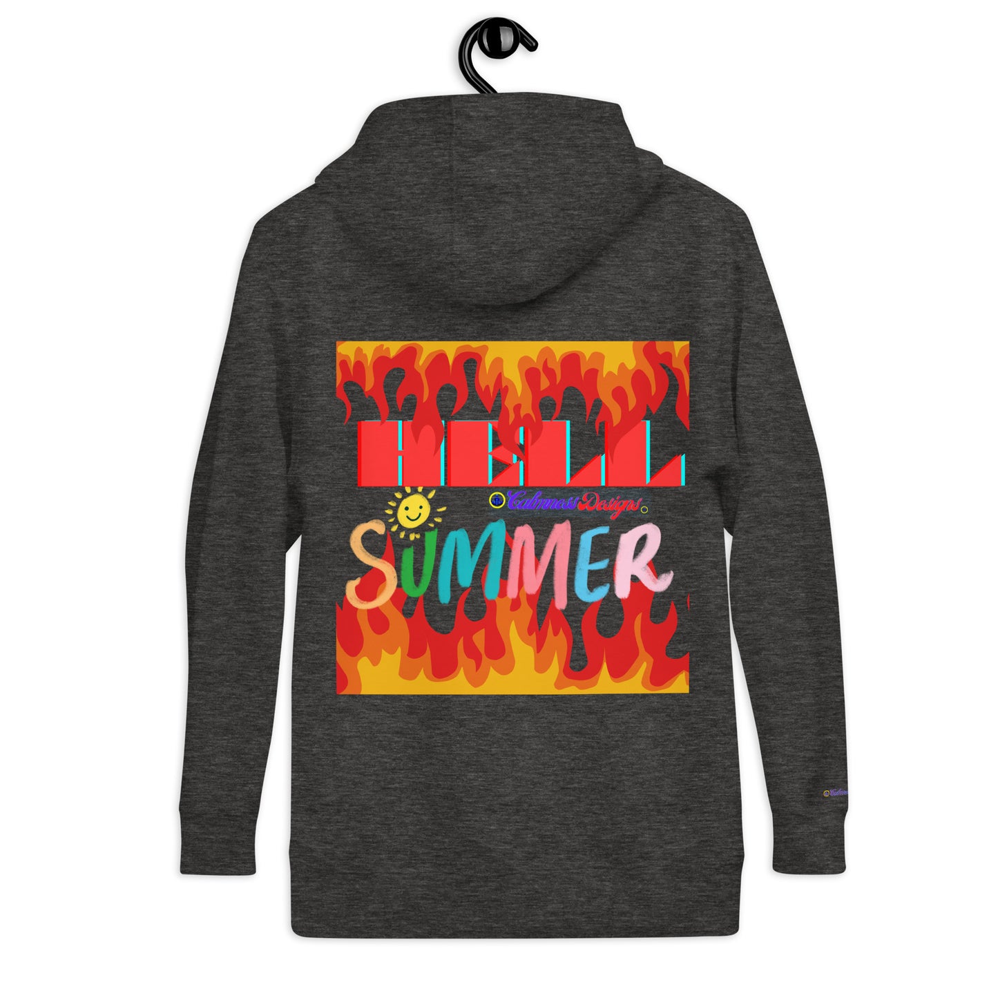 Fire Flame, Summer-Sunshine Face, HELL SUMMER, CALMNESS DESIGNS, Creative Designer's, Unisex Hoodie