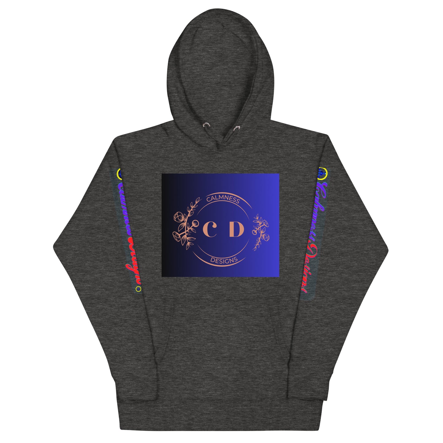 Rose Gold Monogram Floral Flowers, (C D) Calmness Designs, Creative Designs, Unisex Hoodie