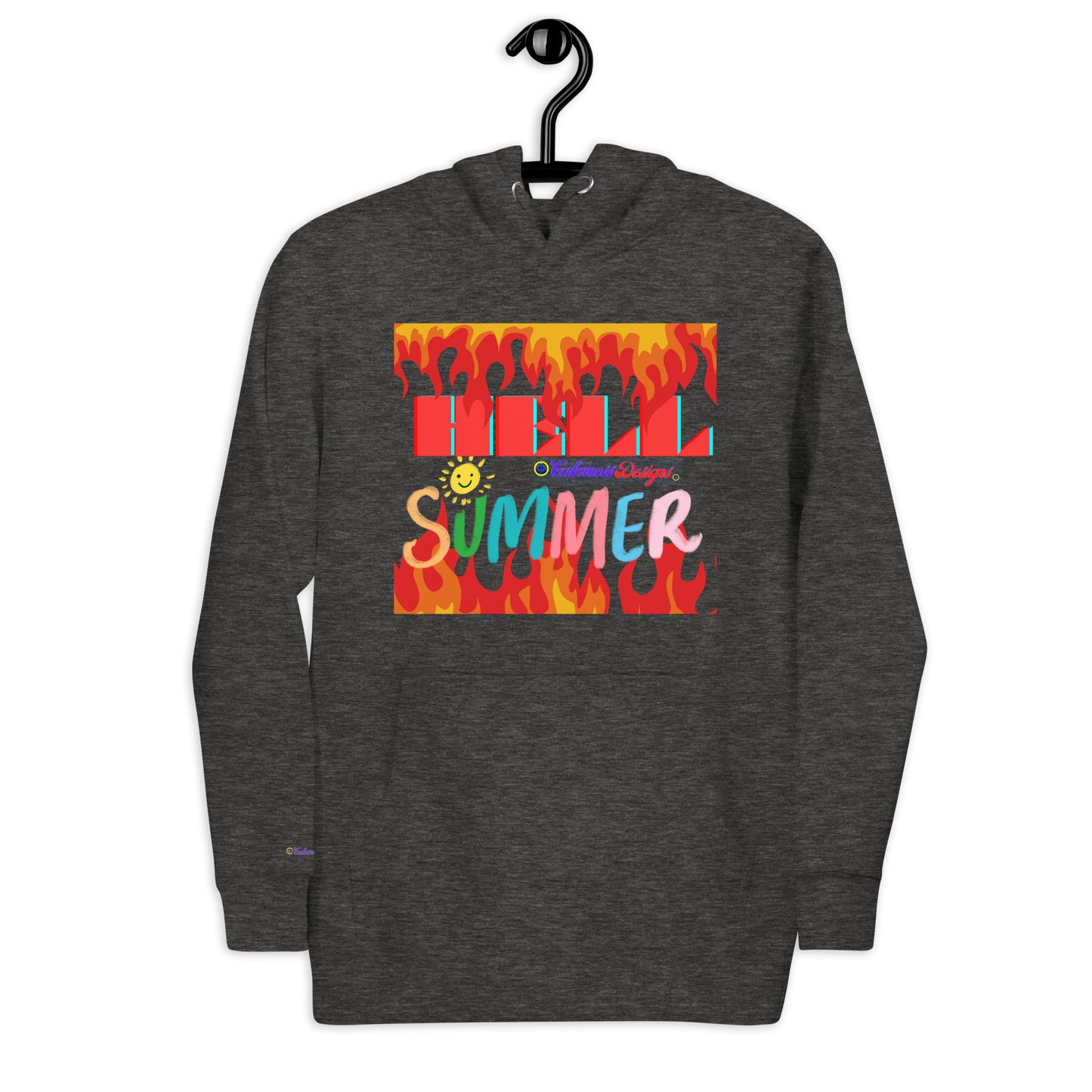 Fire Flame, Summer-Sunshine Face, HELL SUMMER, CALMNESS DESIGNS, Creative Designer's, Unisex Hoodie