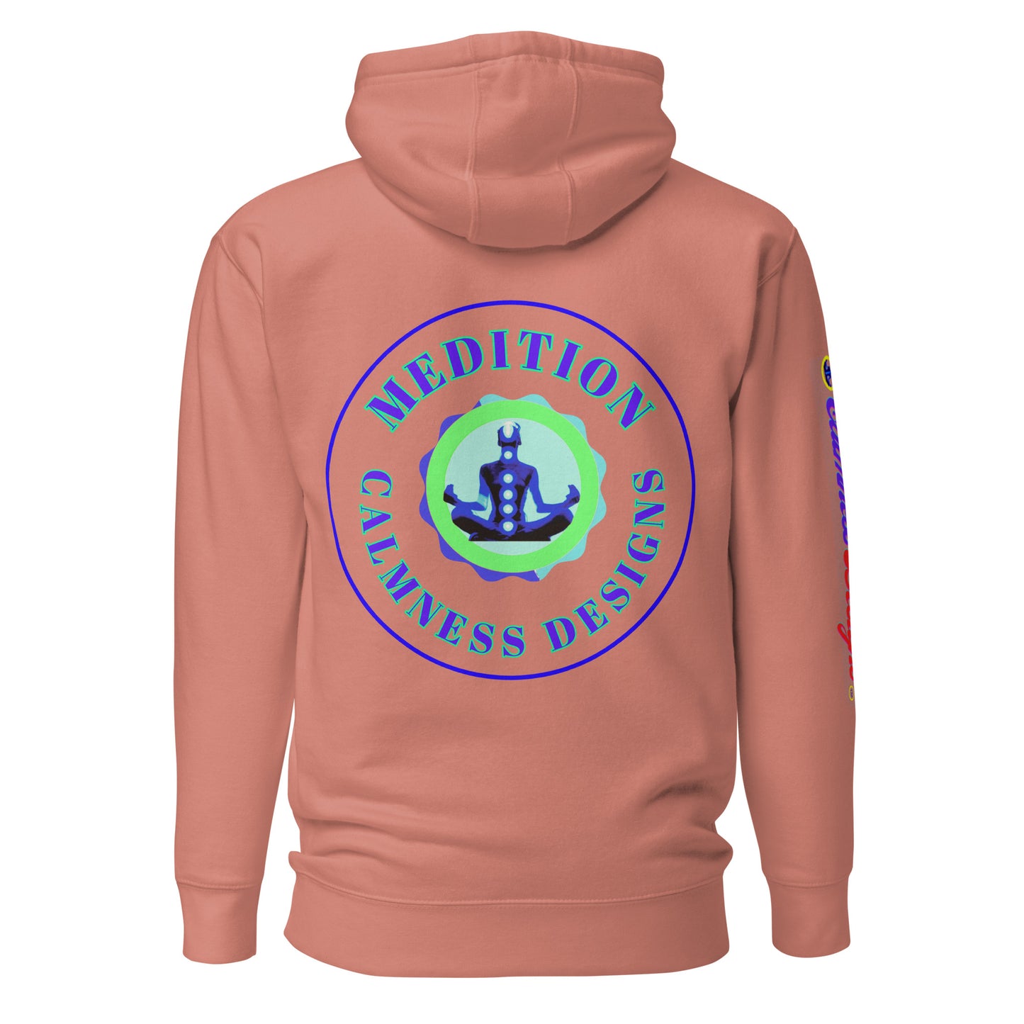 Retro Circle, MEDITION, CALMNESS DESIGNS LOGO, Creative Designer's, Unisex Hoodie
