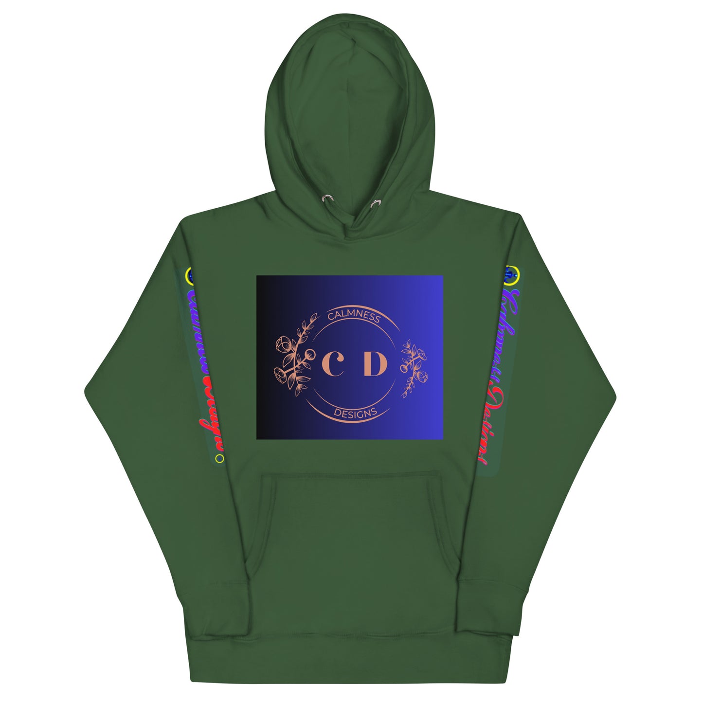 Rose Gold Monogram Floral Flowers, (C D) Calmness Designs, Creative Designs, Unisex Hoodie