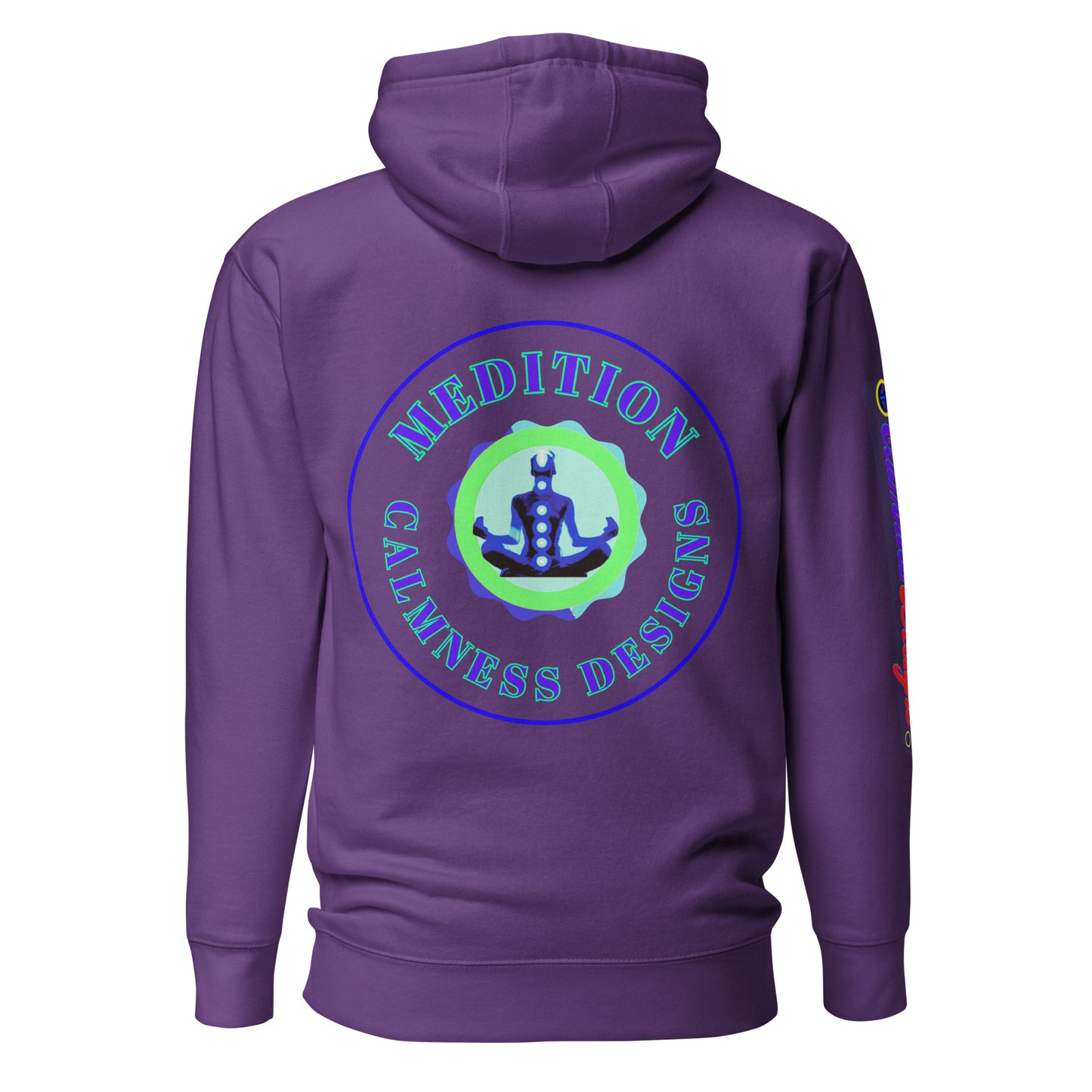 Retro Circle, MEDITION, CALMNESS DESIGNS LOGO, Creative Designer's, Unisex Hoodie