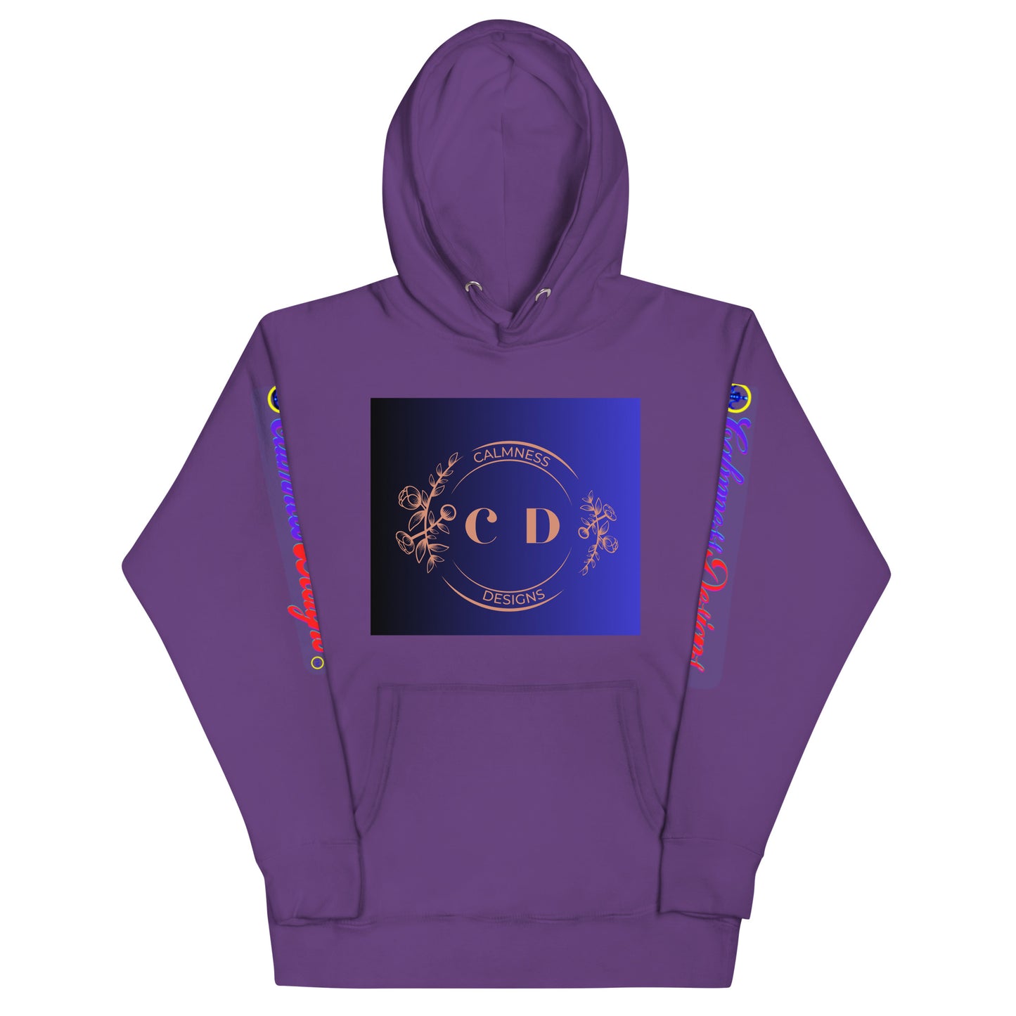Rose Gold Monogram Floral Flowers, (C D) Calmness Designs, Creative Designs, Unisex Hoodie