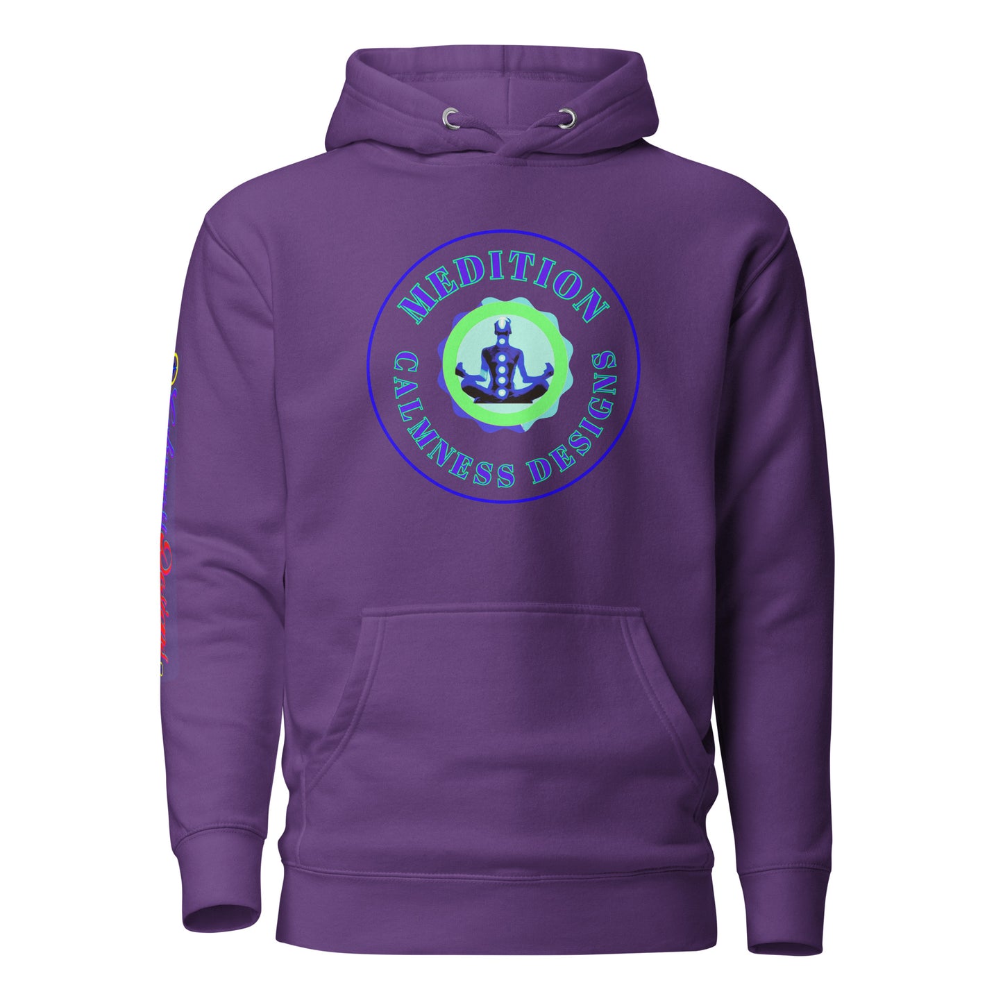 Retro Circle, MEDITION, CALMNESS DESIGNS LOGO, Creative Designer's, Unisex Hoodie