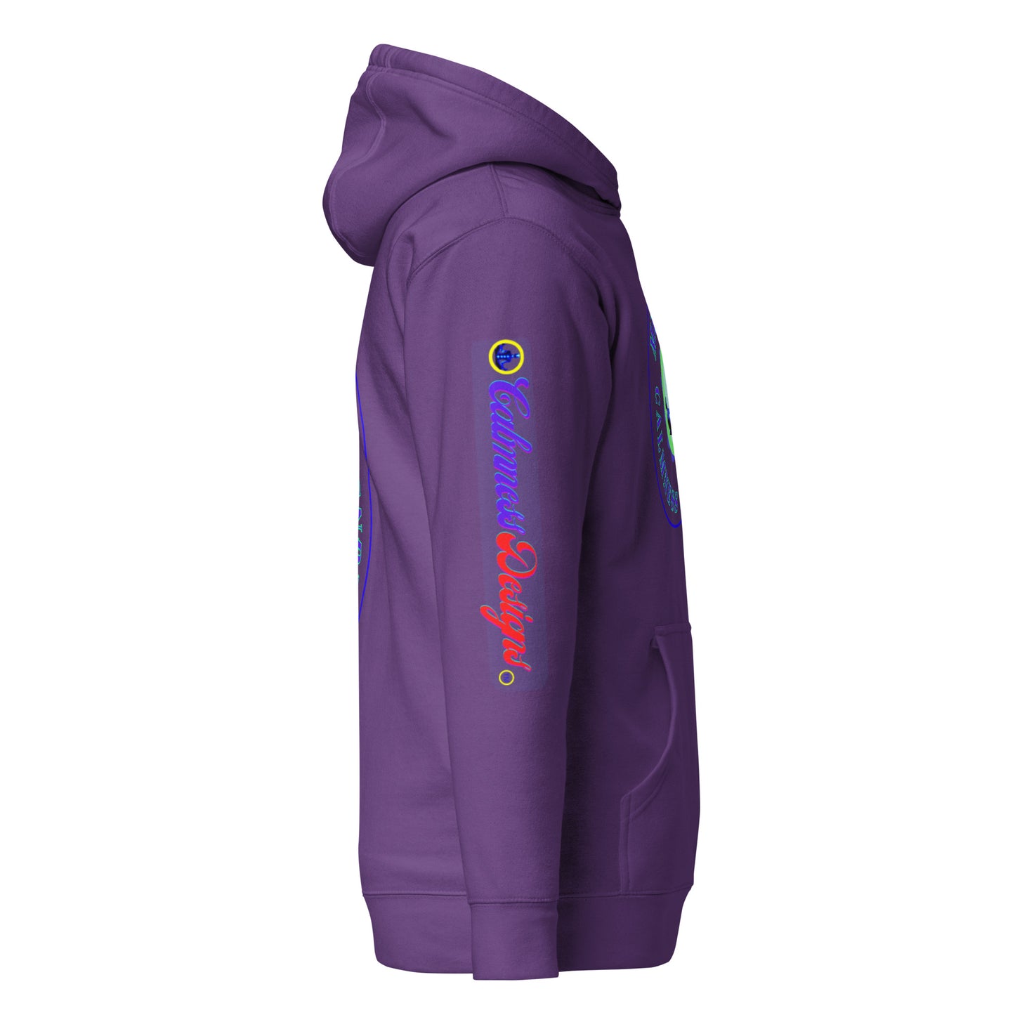 Retro Circle, MEDITION, CALMNESS DESIGNS LOGO, Creative Designer's, Unisex Hoodie