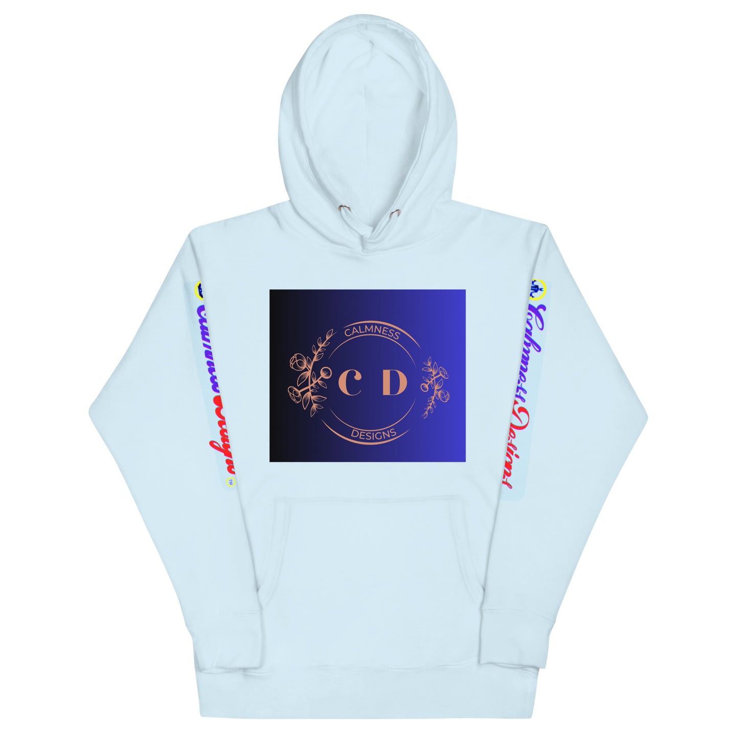 Rose Gold Monogram Floral Flowers, (C D) Calmness Designs, Creative Designs, Unisex Hoodie