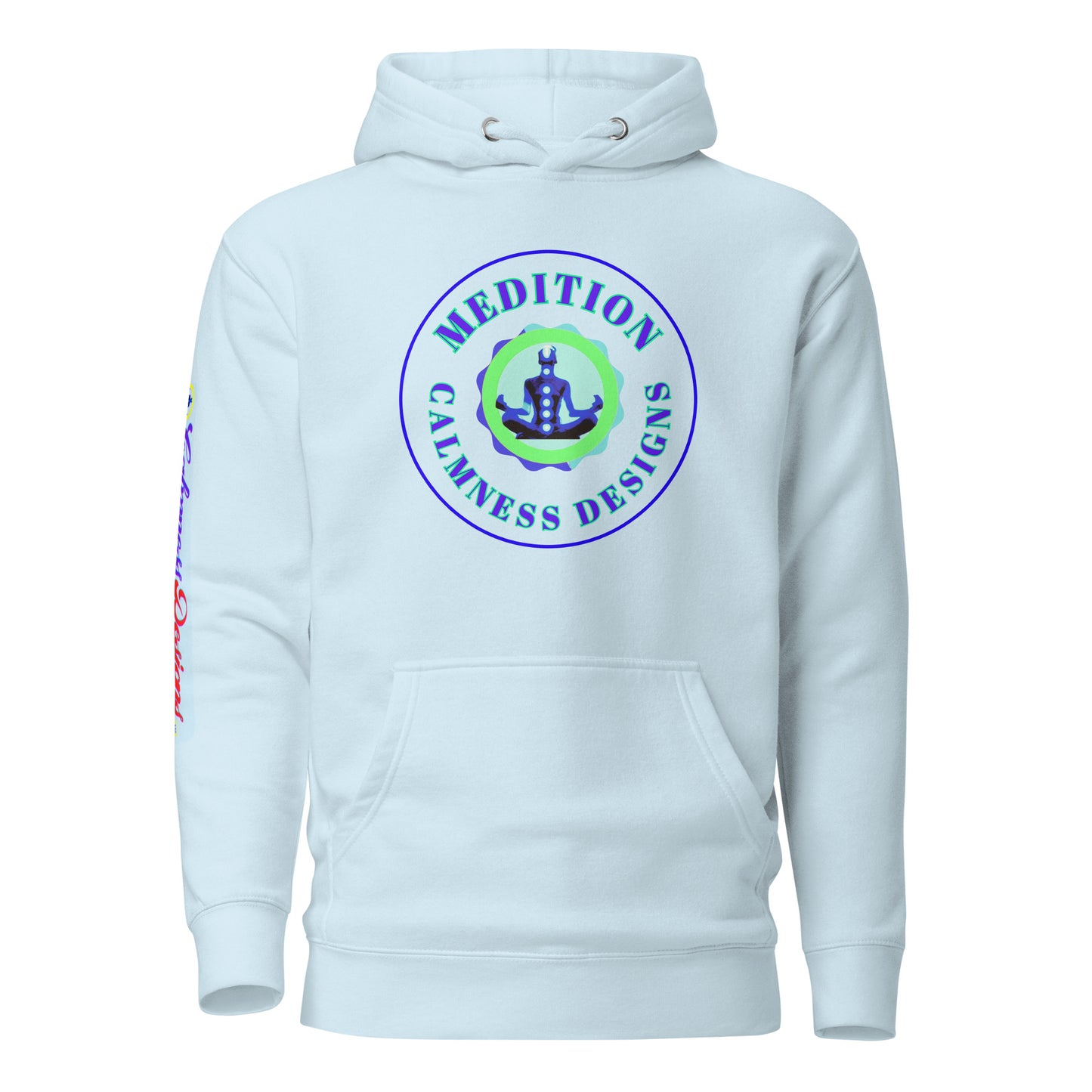 Retro Circle, MEDITION, CALMNESS DESIGNS LOGO, Creative Designer's, Unisex Hoodie