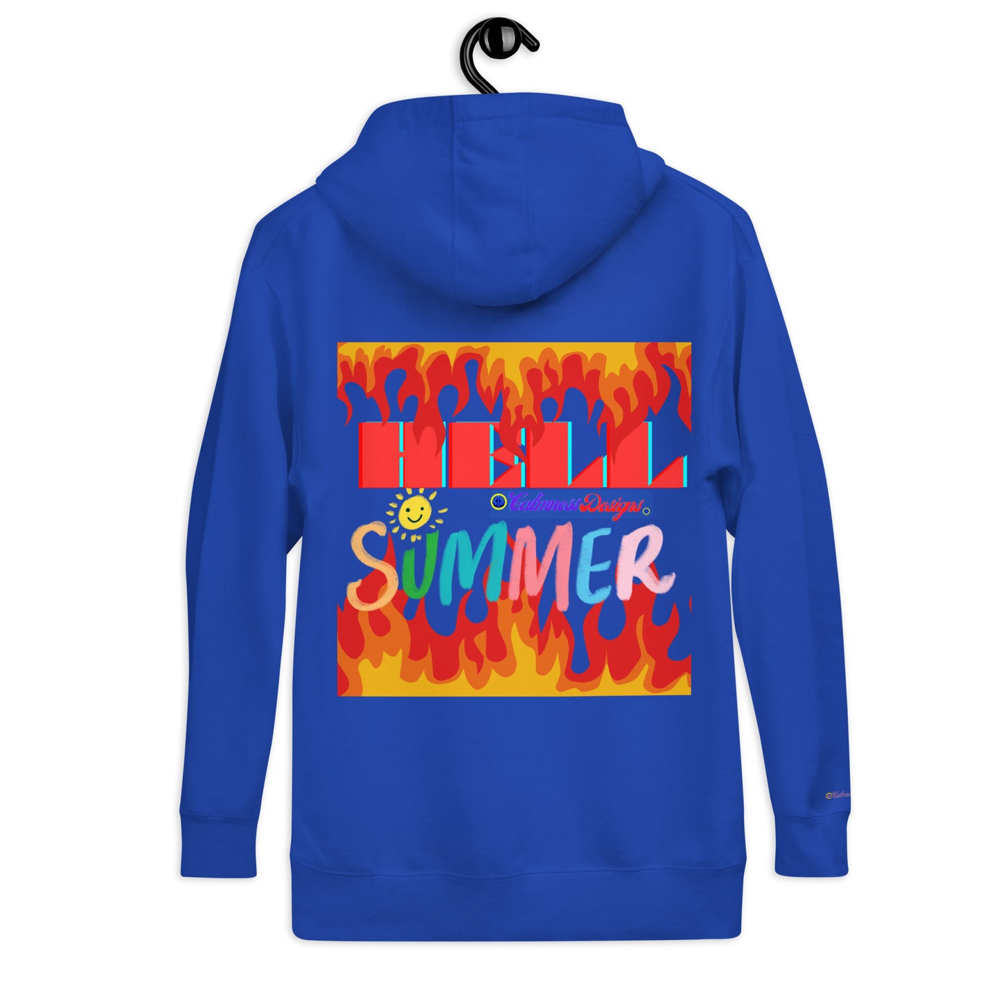 Fire Flame, Summer-Sunshine Face, HELL SUMMER, CALMNESS DESIGNS, Creative Designer's, Unisex Hoodie