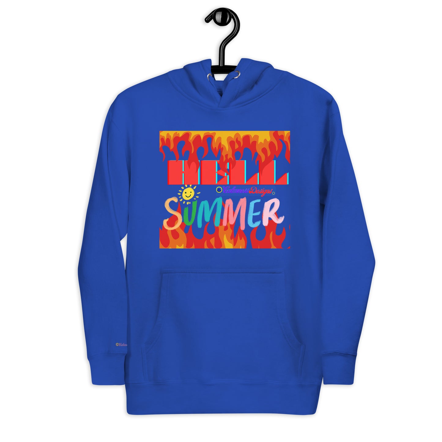 Fire Flame, Summer-Sunshine Face, HELL SUMMER, CALMNESS DESIGNS, Creative Designer's, Unisex Hoodie