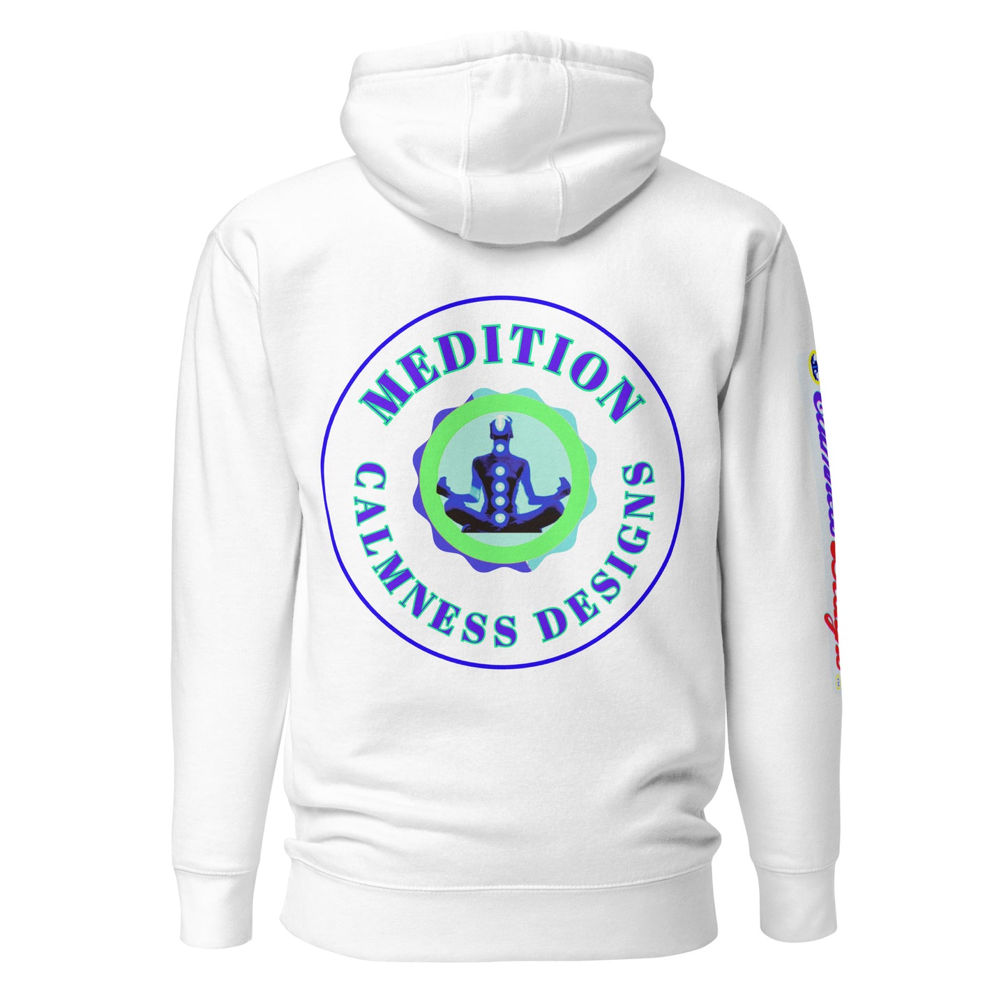 Retro Circle, MEDITION, CALMNESS DESIGNS LOGO, Creative Designer's, Unisex Hoodie