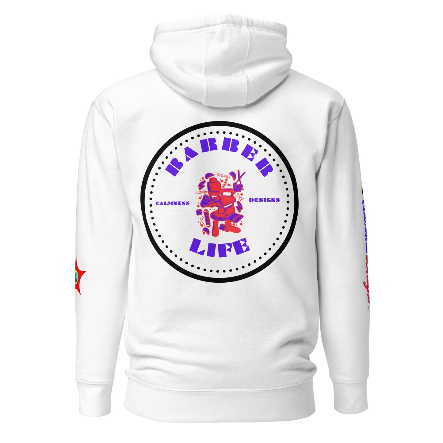 Minimalist Circle, Barber Life, Barber Chair, and Barbers Equipment's, CALMNESS DESIGNS, Creative Designer's, Unisex Hoodie