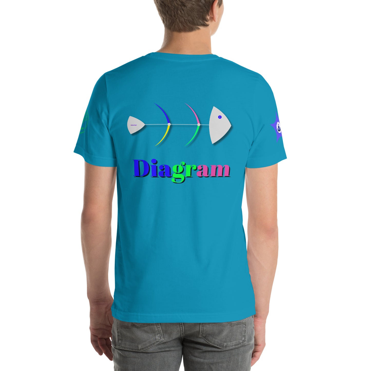 Fish Bone Diagram, CALMNESS DESIGNS, Creative Designer's, Unisex t-shirt