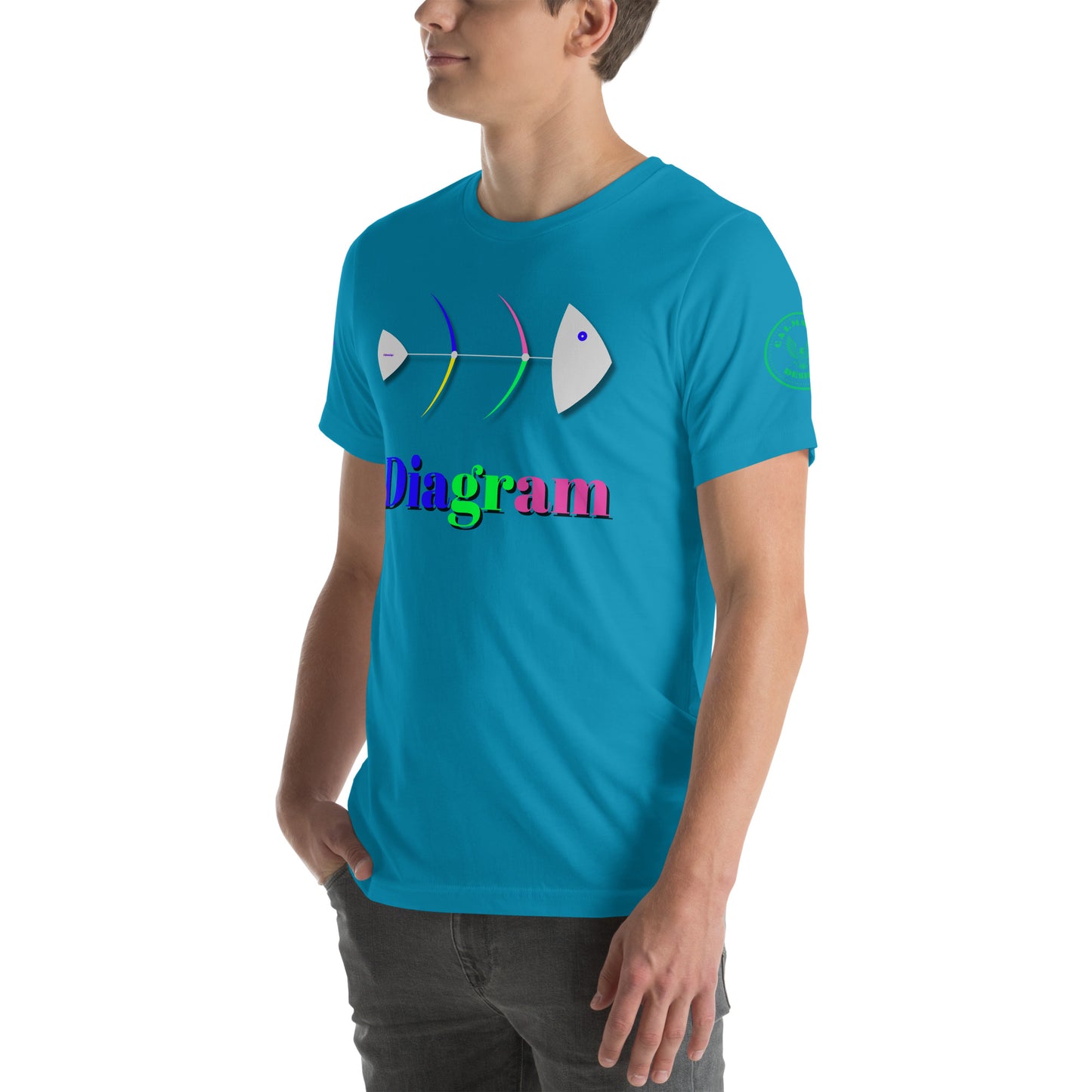 Fish Bone Diagram, CALMNESS DESIGNS, Creative Designer's, Unisex t-shirt