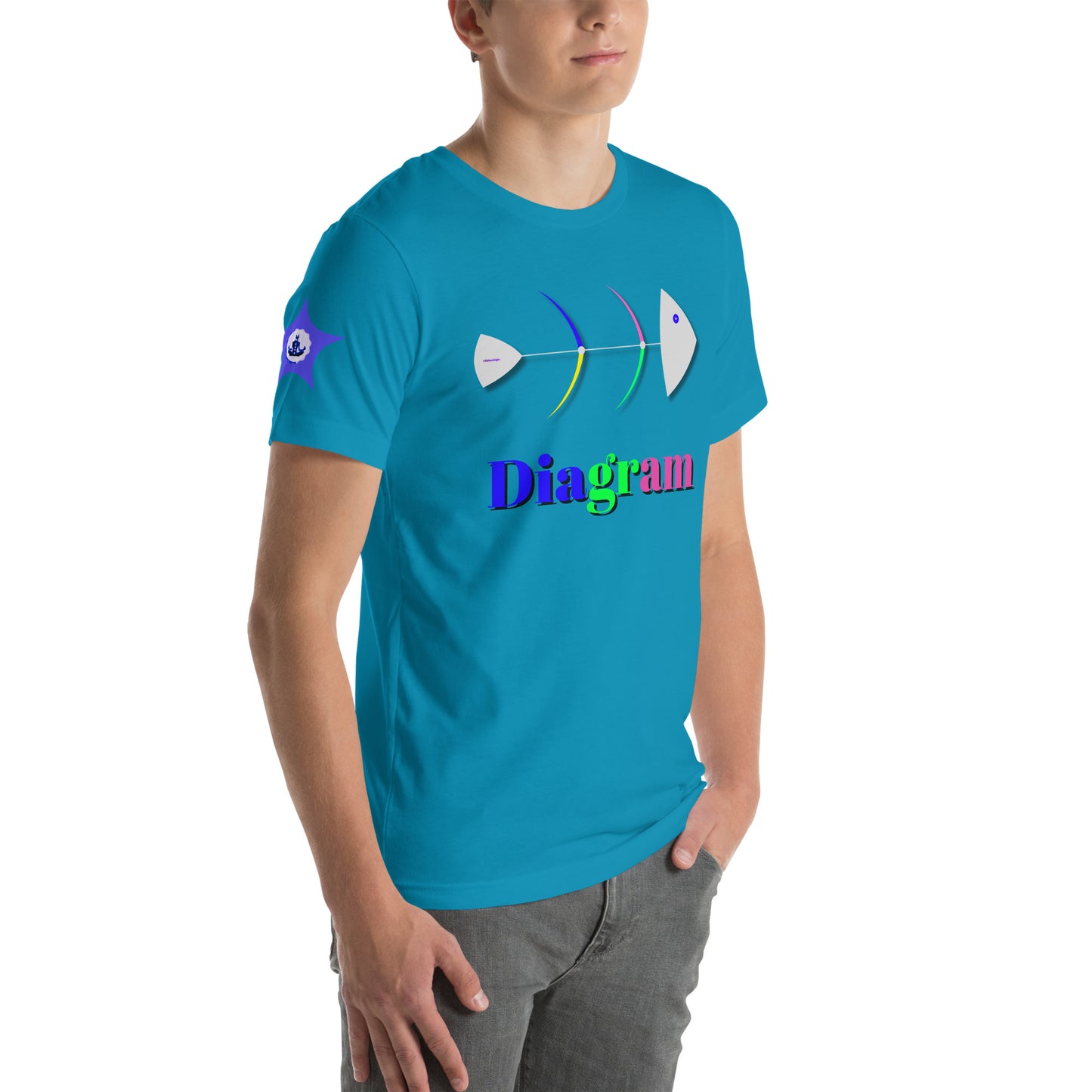 Fish Bone Diagram, CALMNESS DESIGNS, Creative Designer's, Unisex t-shirt