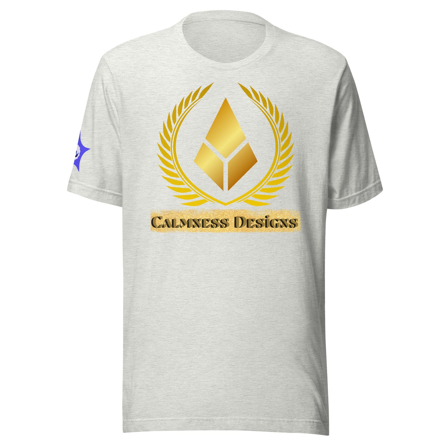 Gold Laurel Wreath, Gold Diamond Shape, CALMNESS DESIGNS, Creative Designer's, Unisex t-shirt